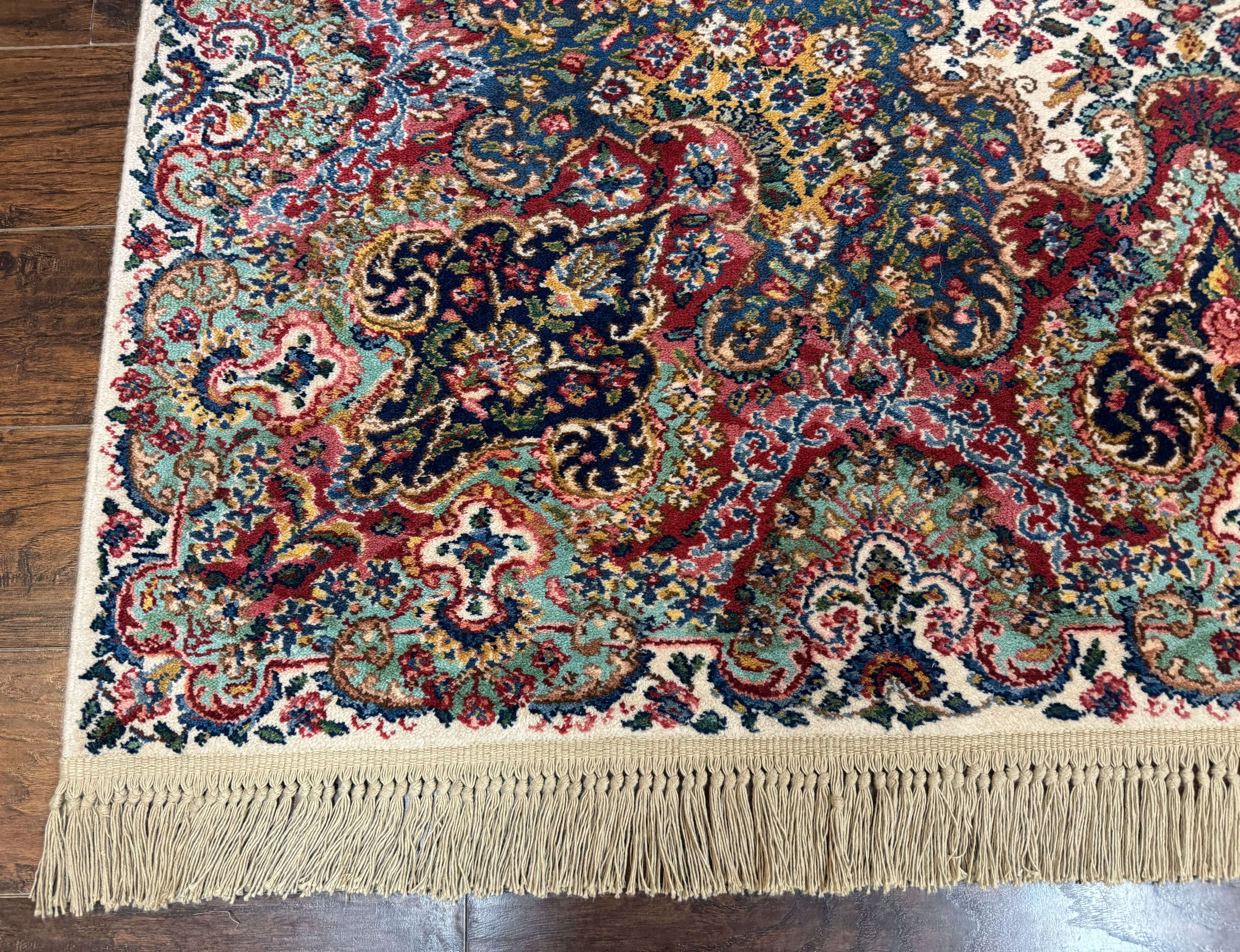 Karastan Rug #742 Floral Kirman 8.8 x 12, Wool Pile, Vintage Original Series, Rare - Jewel Rugs
