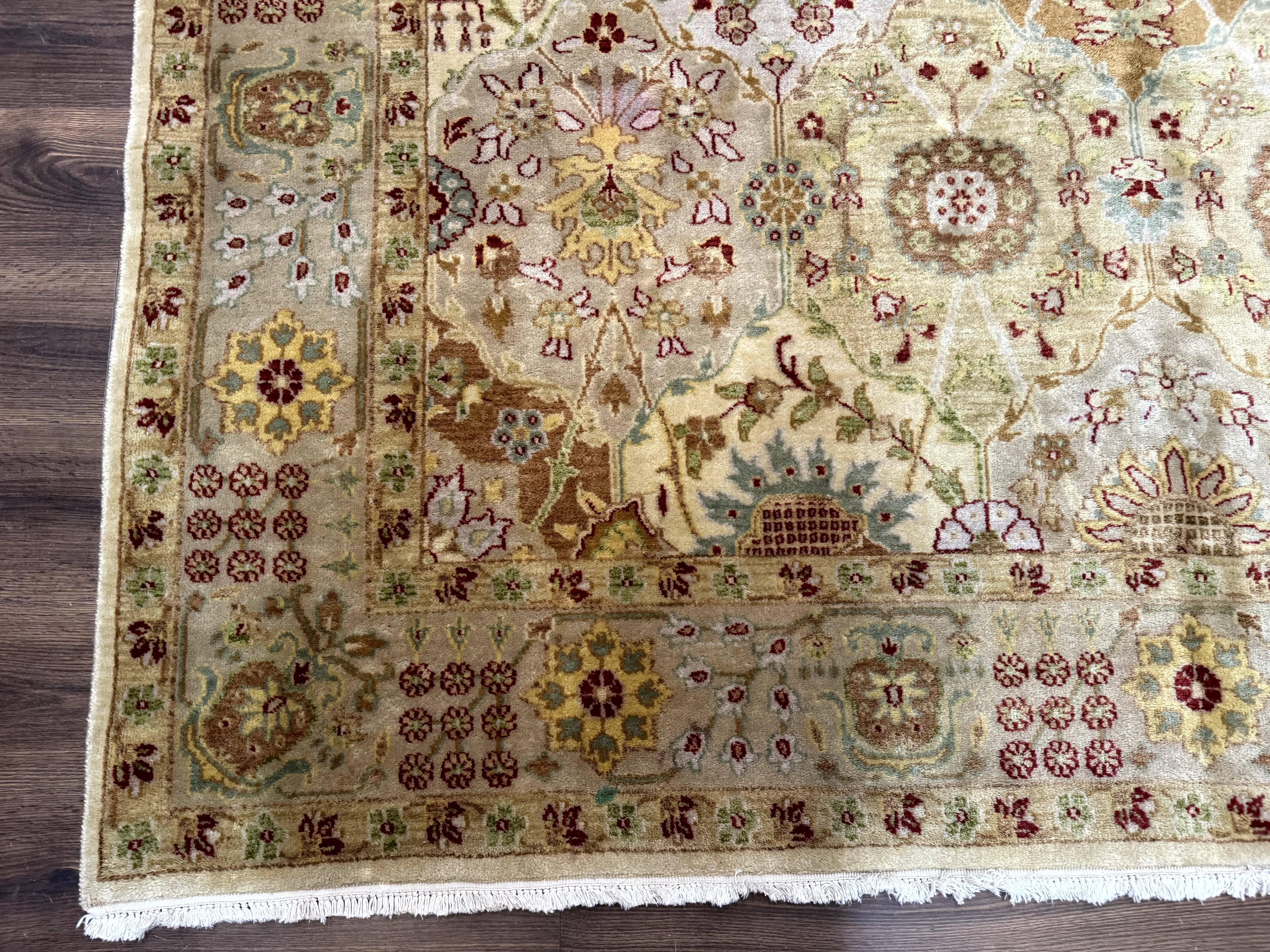 Indo Persian Rug 8x10, Indian Rug, Soft Wool Rug, Oushak Style Rug, Handmade Rug - Jewel Rugs