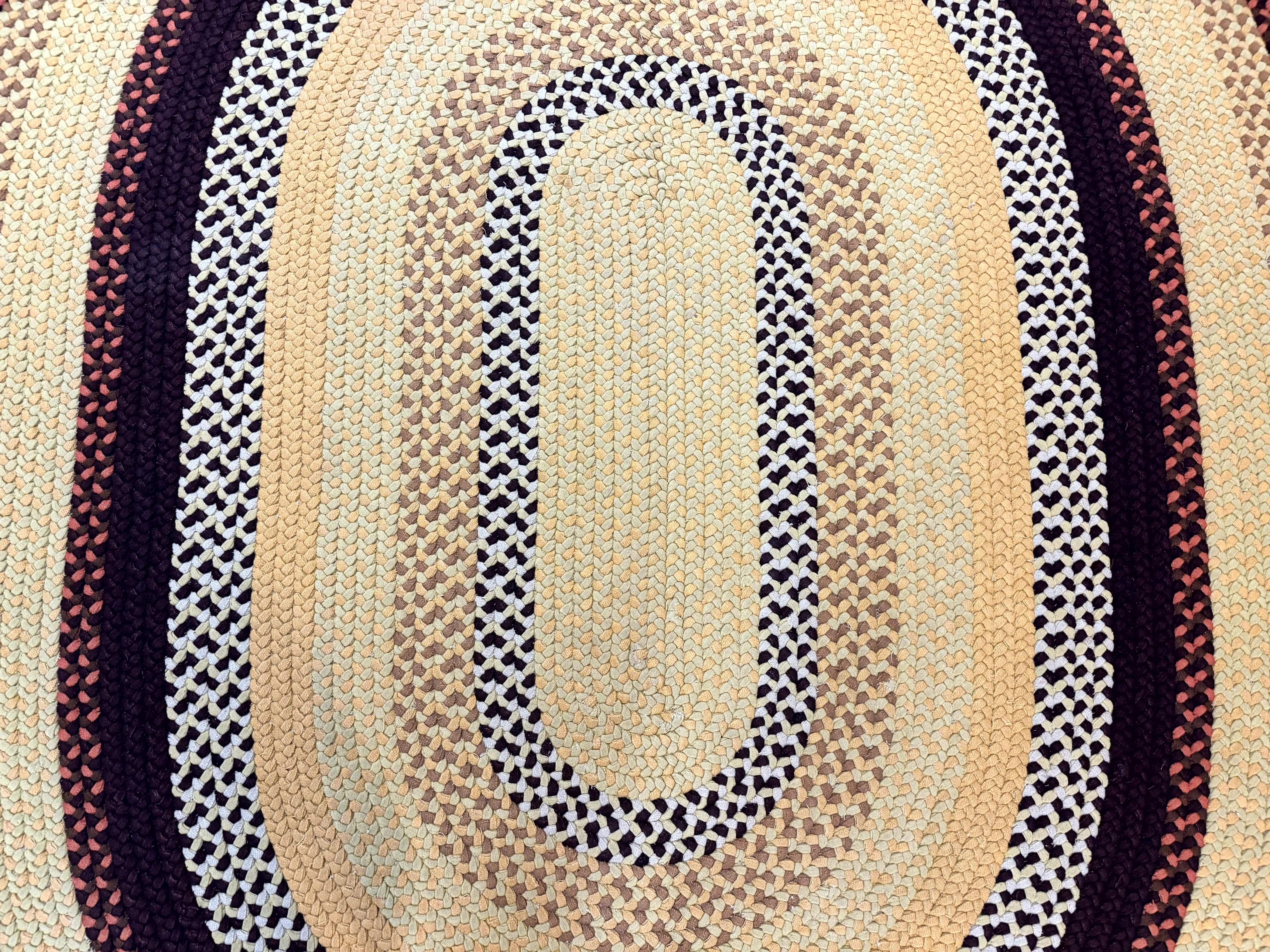 Large Oval American Braided Rug 7x10, Multicolor Vintage American Braided Carpet - Jewel Rugs