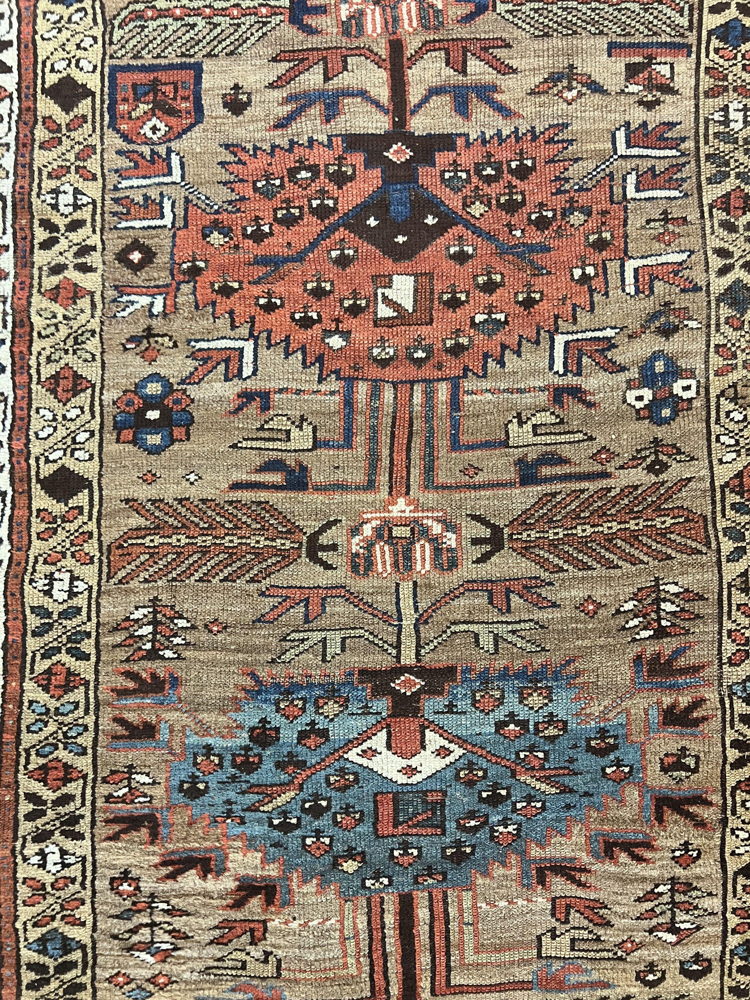 Antique Persian Runner Rug 4 x 16, Persian Kurdish Sarab Runner, Camel Hair Wool Tribal Runner for Hallway, 16ft Runner, Handmade 1920s Rug - Jewel Rugs