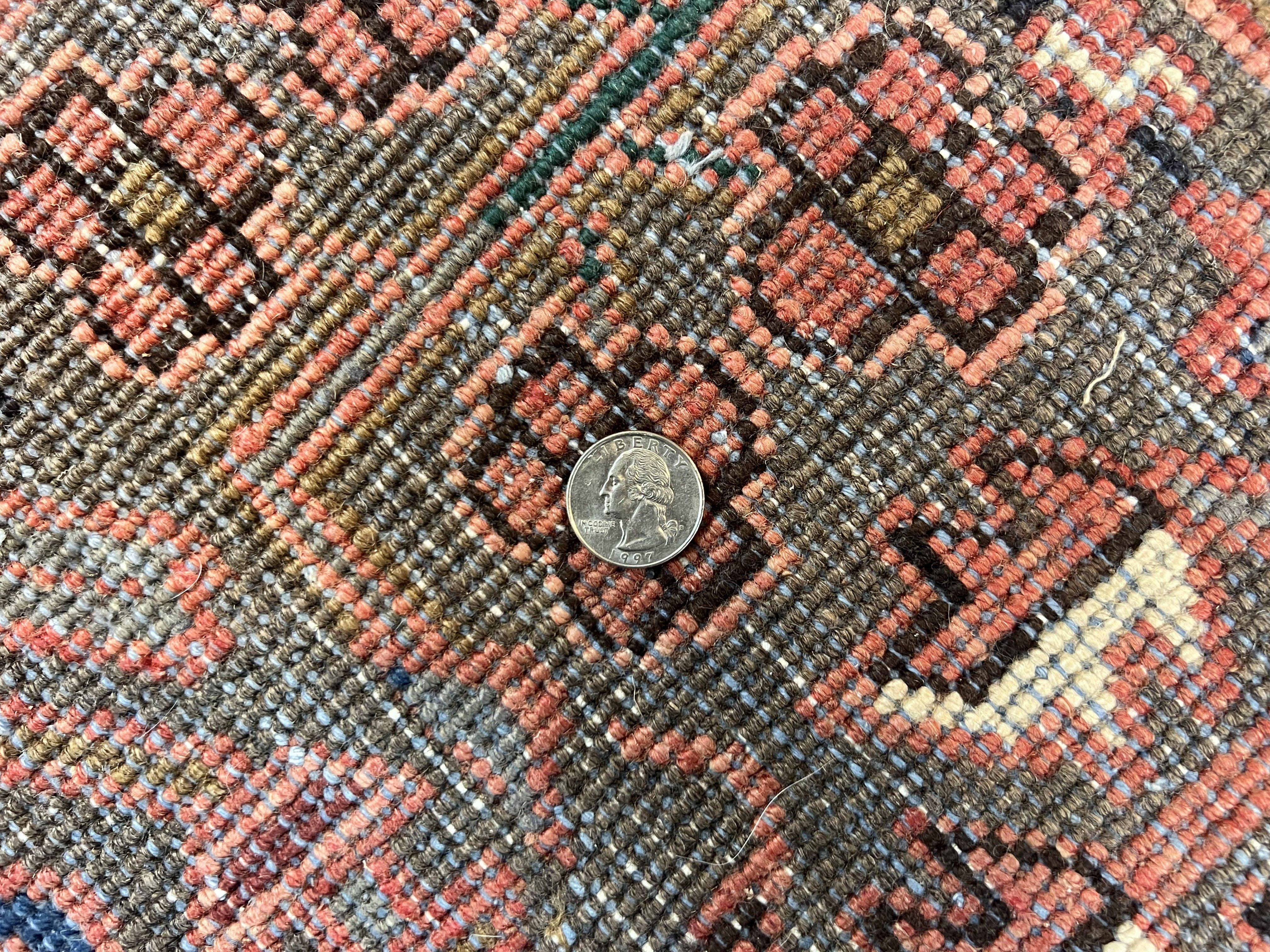 Persian Heriz Rug 10x13, Wool Hand Knotted Antique Carpet, Red Ivory, Geometric Rug 10 x 13 - Jewel Rugs