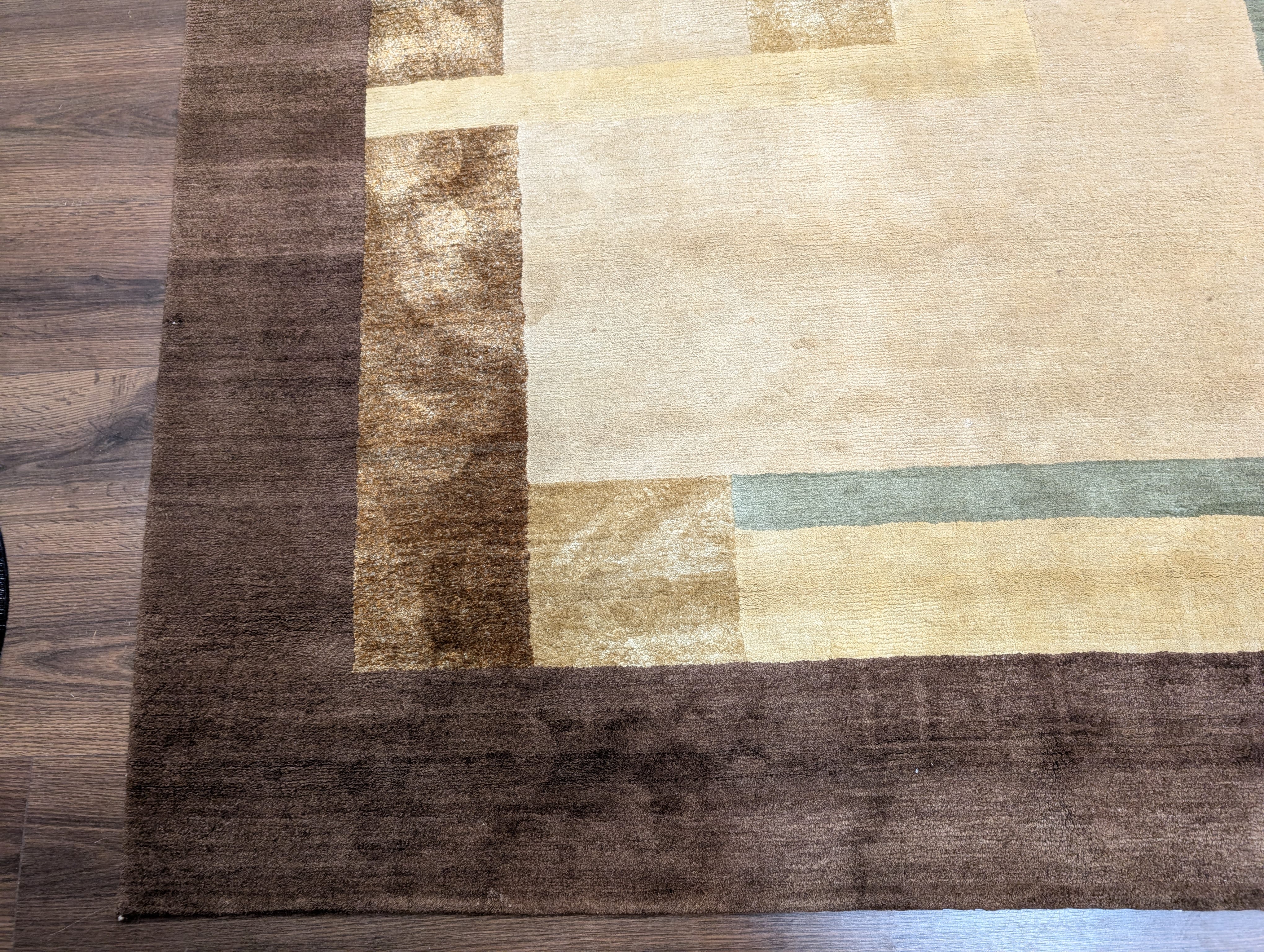 Modern Tibetan Rug 10x14, Wool, Thick Pile, Abstract Geometric, Handmade - Jewel Rugs