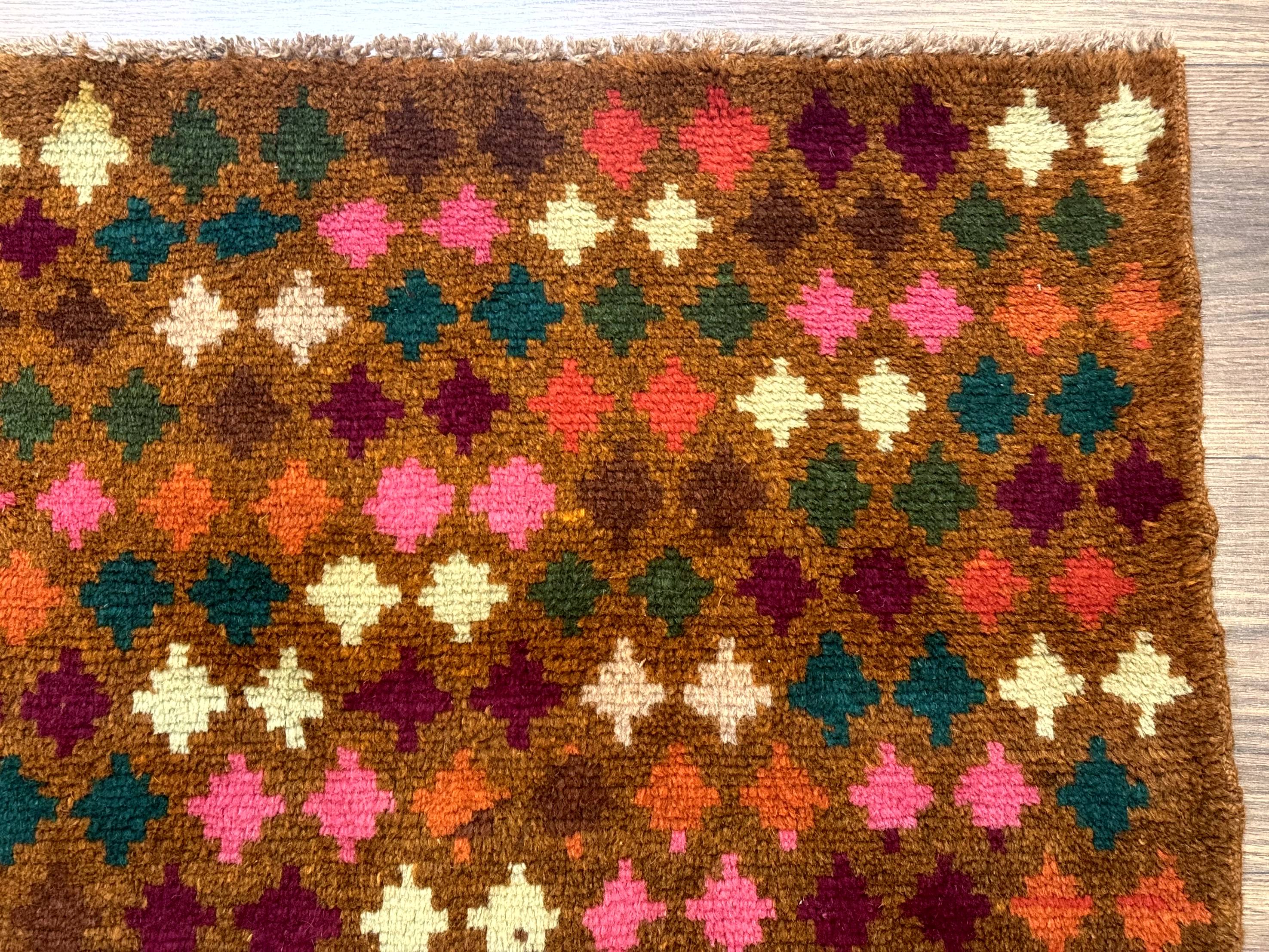 Colorful Afghan Balouch Rug 3x4, Vintage Handmade Wool Carpet - Jewel Rugs