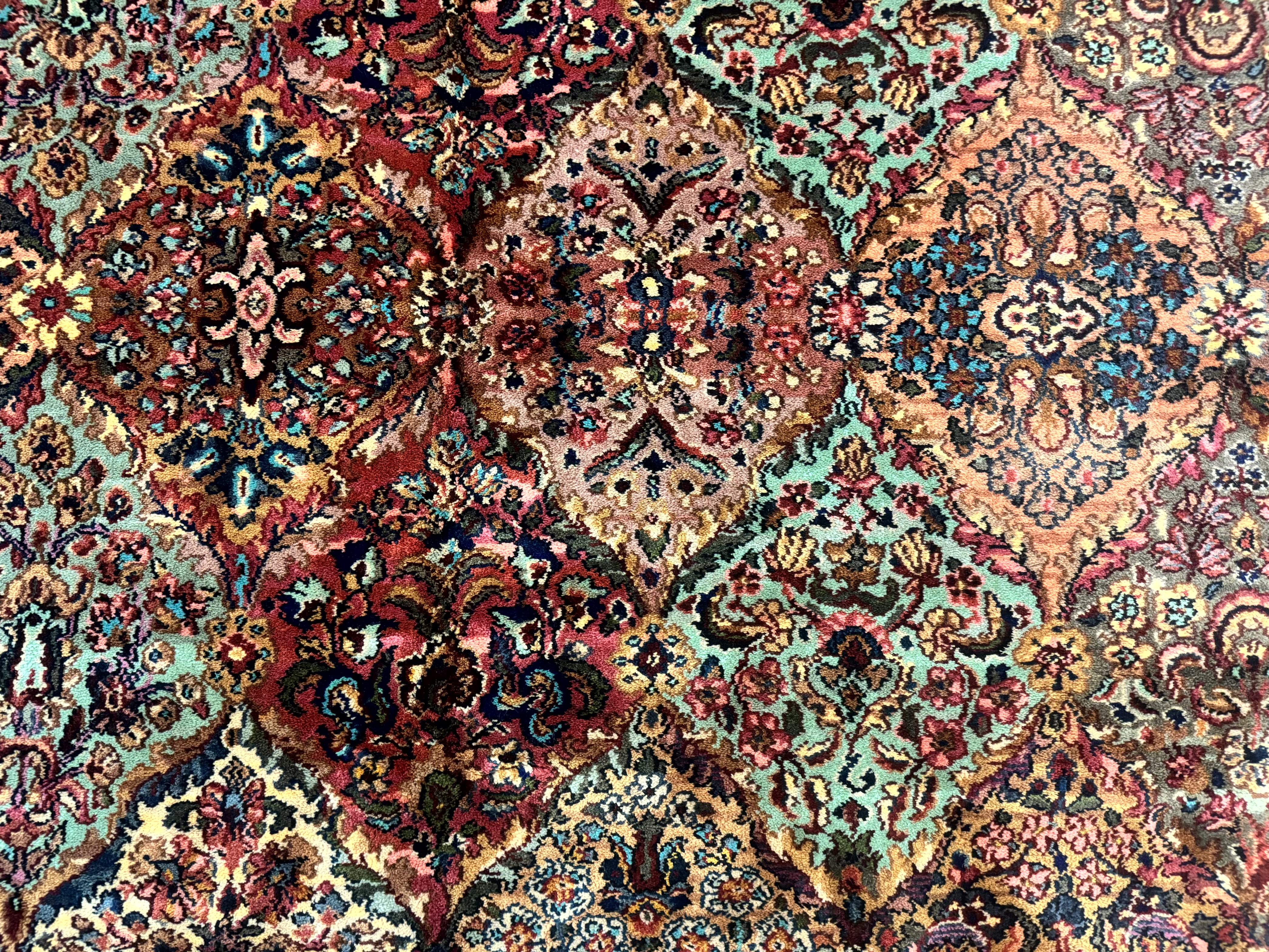 8.8 x 12 Karastan Multicolor Kirman Rug #717 - Vintage Wool Carpet - Jewel Rugs