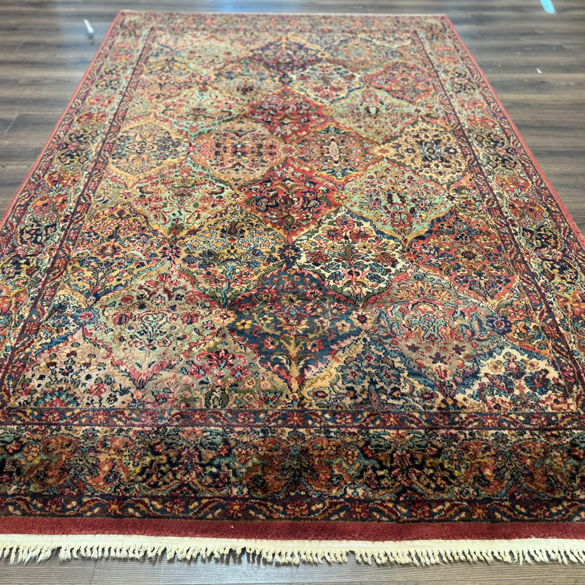 Karastan Rug 5.9 x 9, Multicolor Panel Kirman Rug #717, Wool Original ...