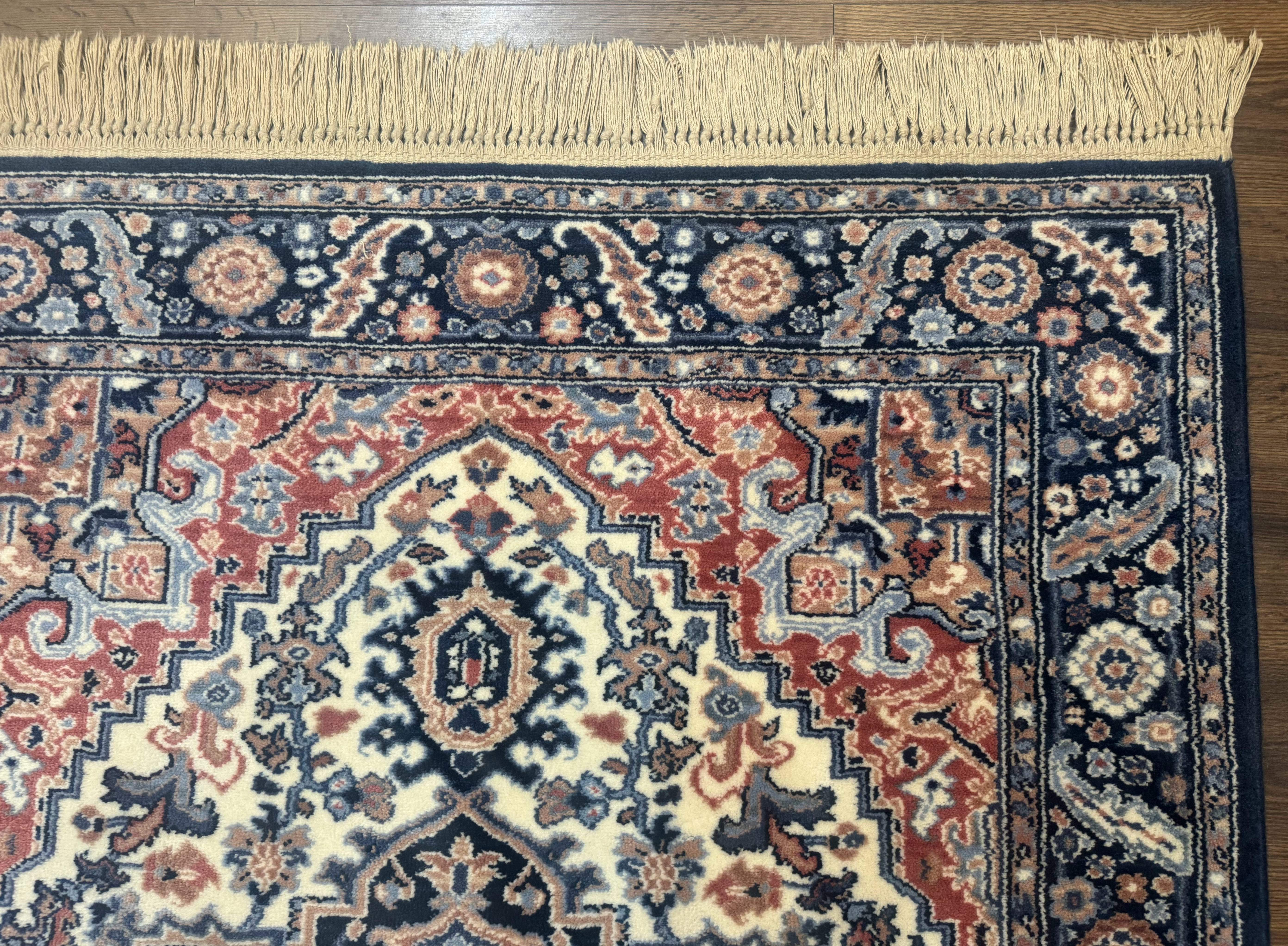 4x6 Karastan Rug Blue Heriz Rug #748, Vintage Wool Karastan Carpet - Jewel Rugs