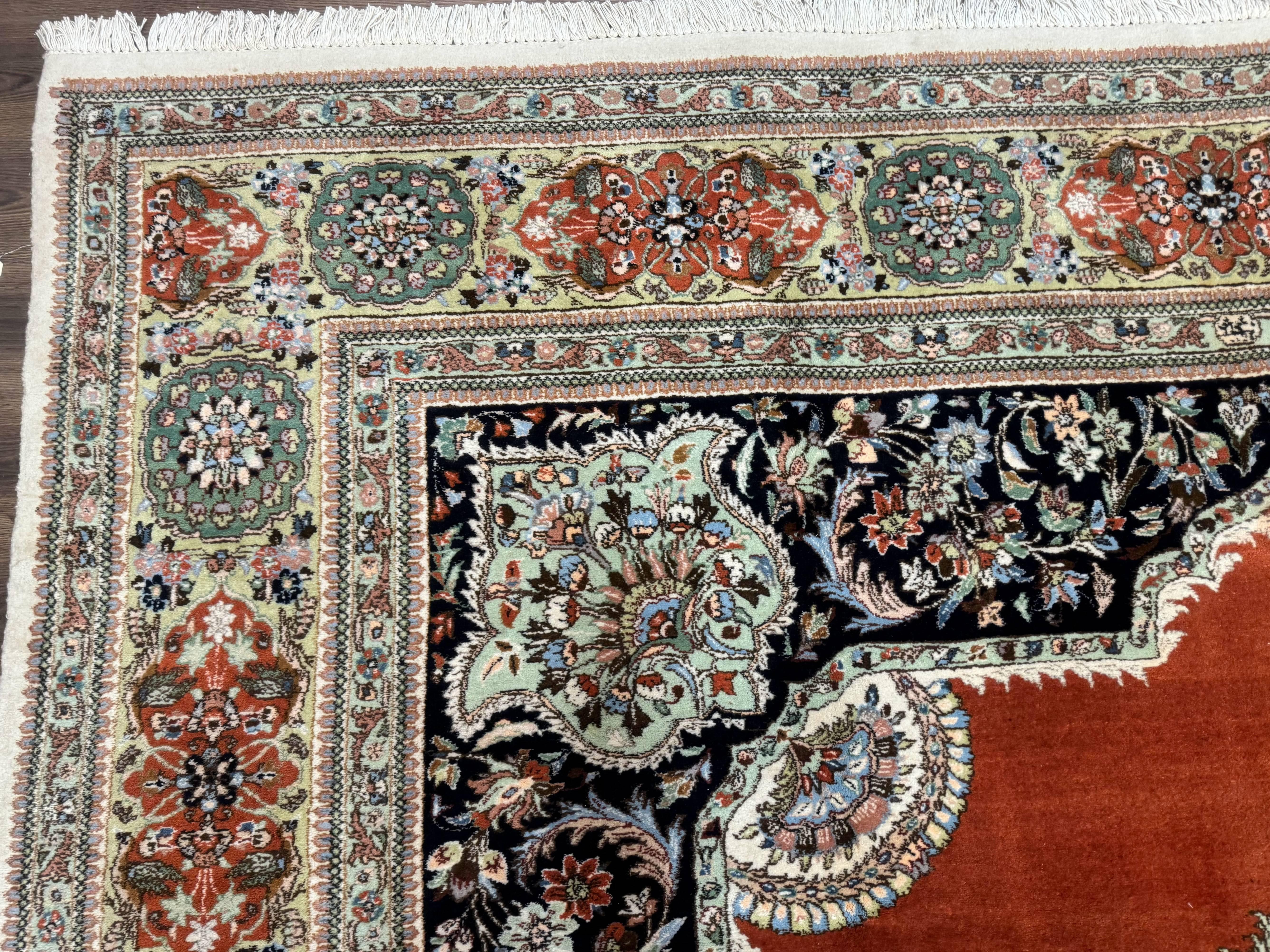 Persian Rug 11x13, Semi Open Field, Soft Wool Pile, Vintage Persian Carpet, Persian Tabriz Tabatabai - Jewel Rugs