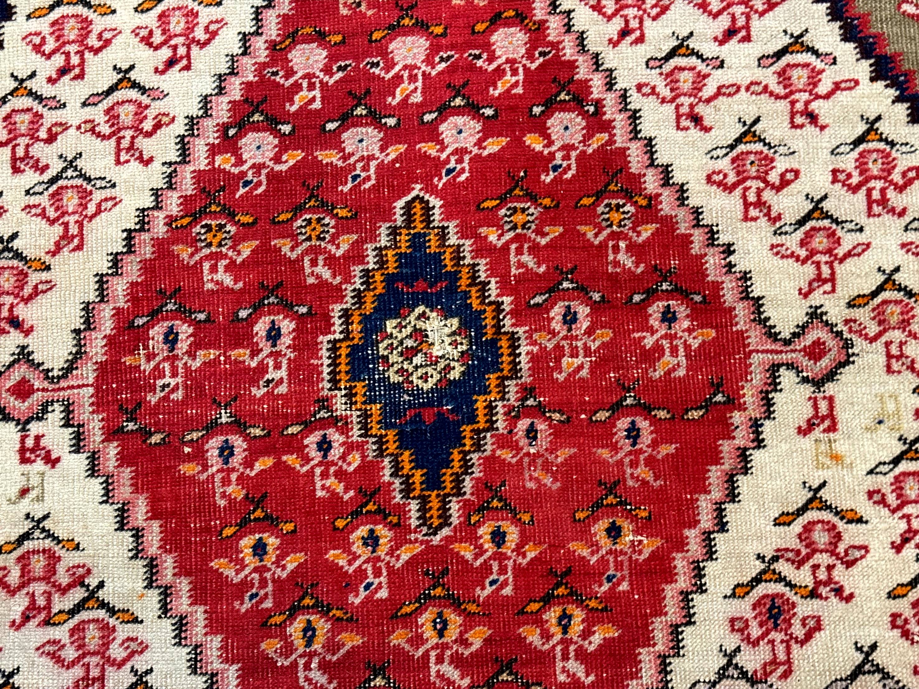 Antique Persian Malayer Rug 4x7, Tribal Senneh Carpet, Geometric, Diamond Design - Jewel Rugs