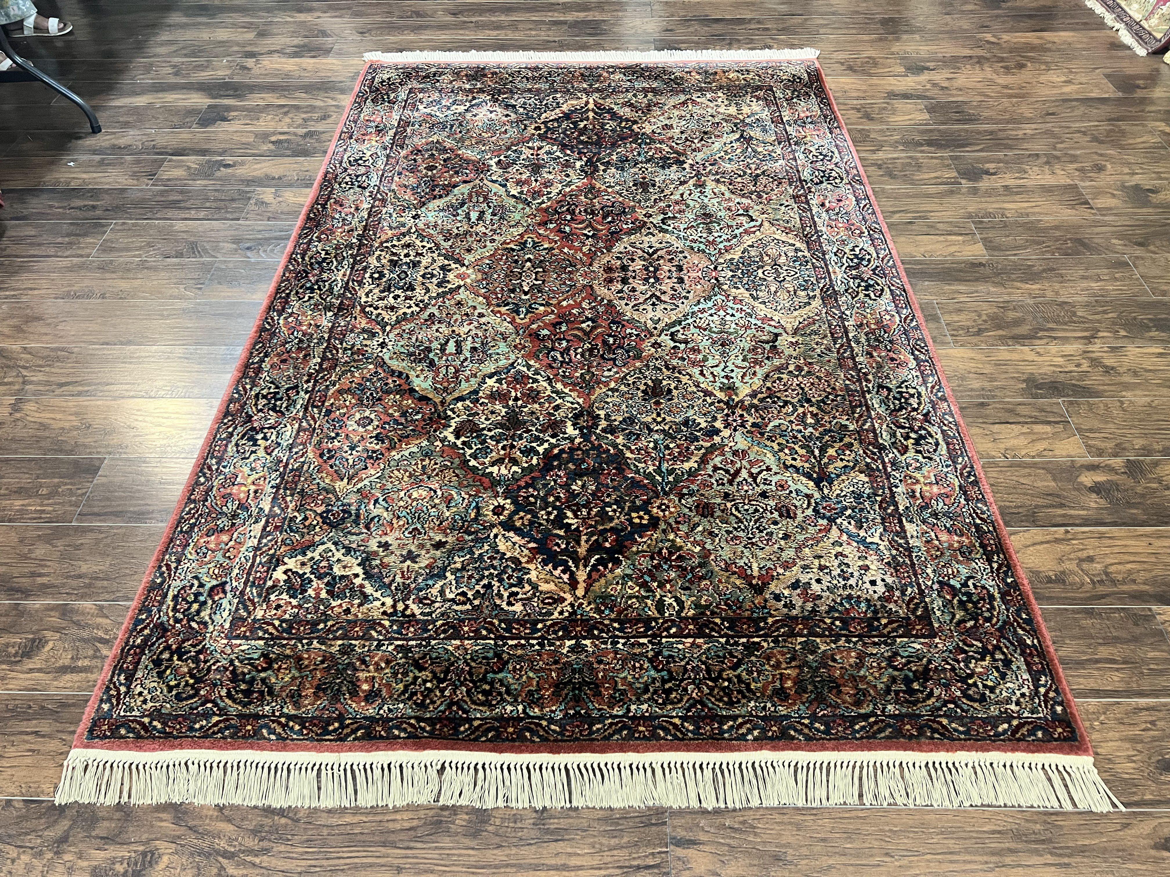 Karastan Rug 5.9 x 9, Multicolor Panel Kirman Rug #717, Wool Original Karastan Collection 700 Series, Vintage Karastan Area Rug - Jewel Rugs