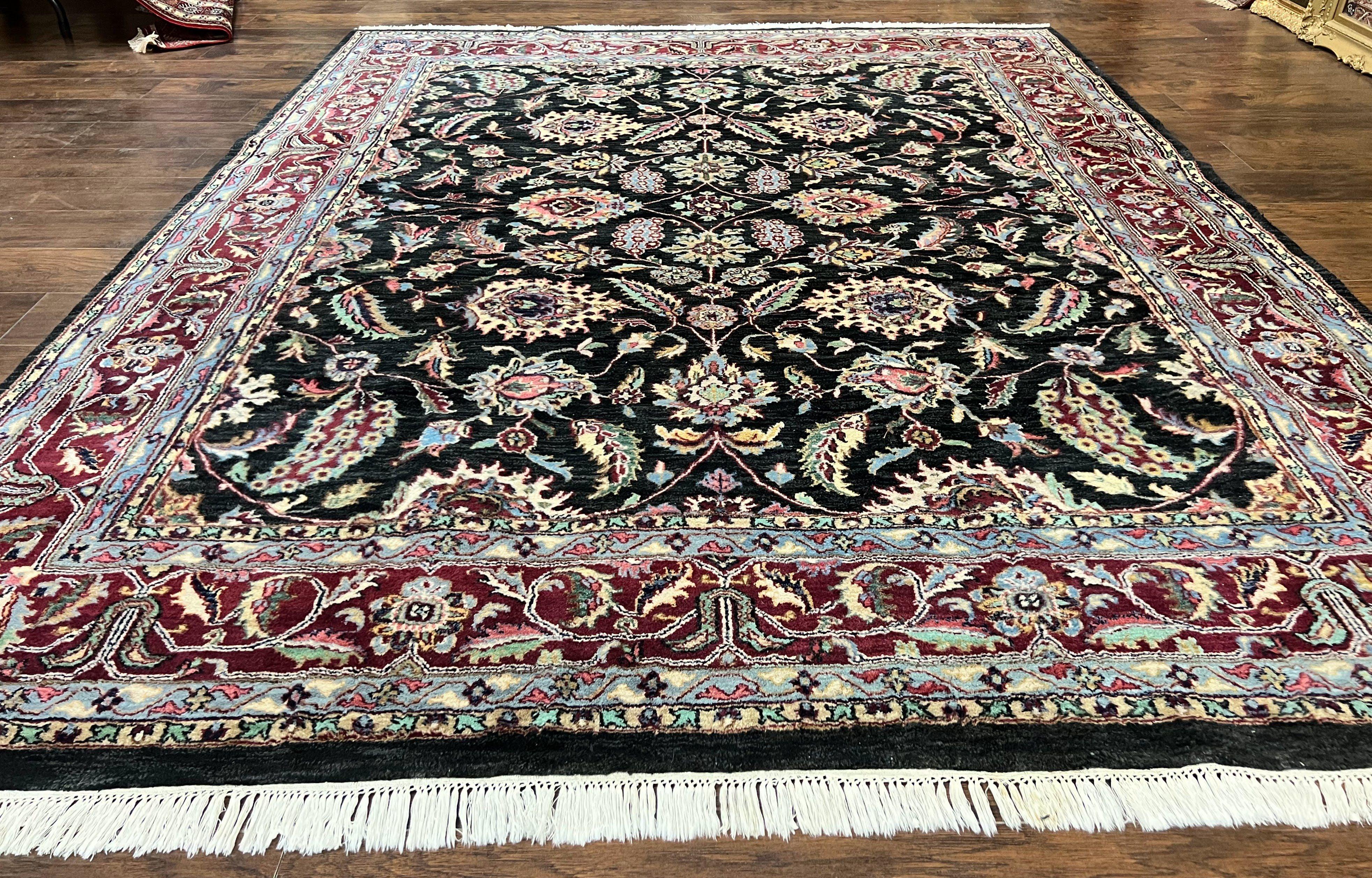 Indo Persian Rug 8x10, Nourison Carpet, Floral, Hand Knotted Vintage Wool Rug - Jewel Rugs