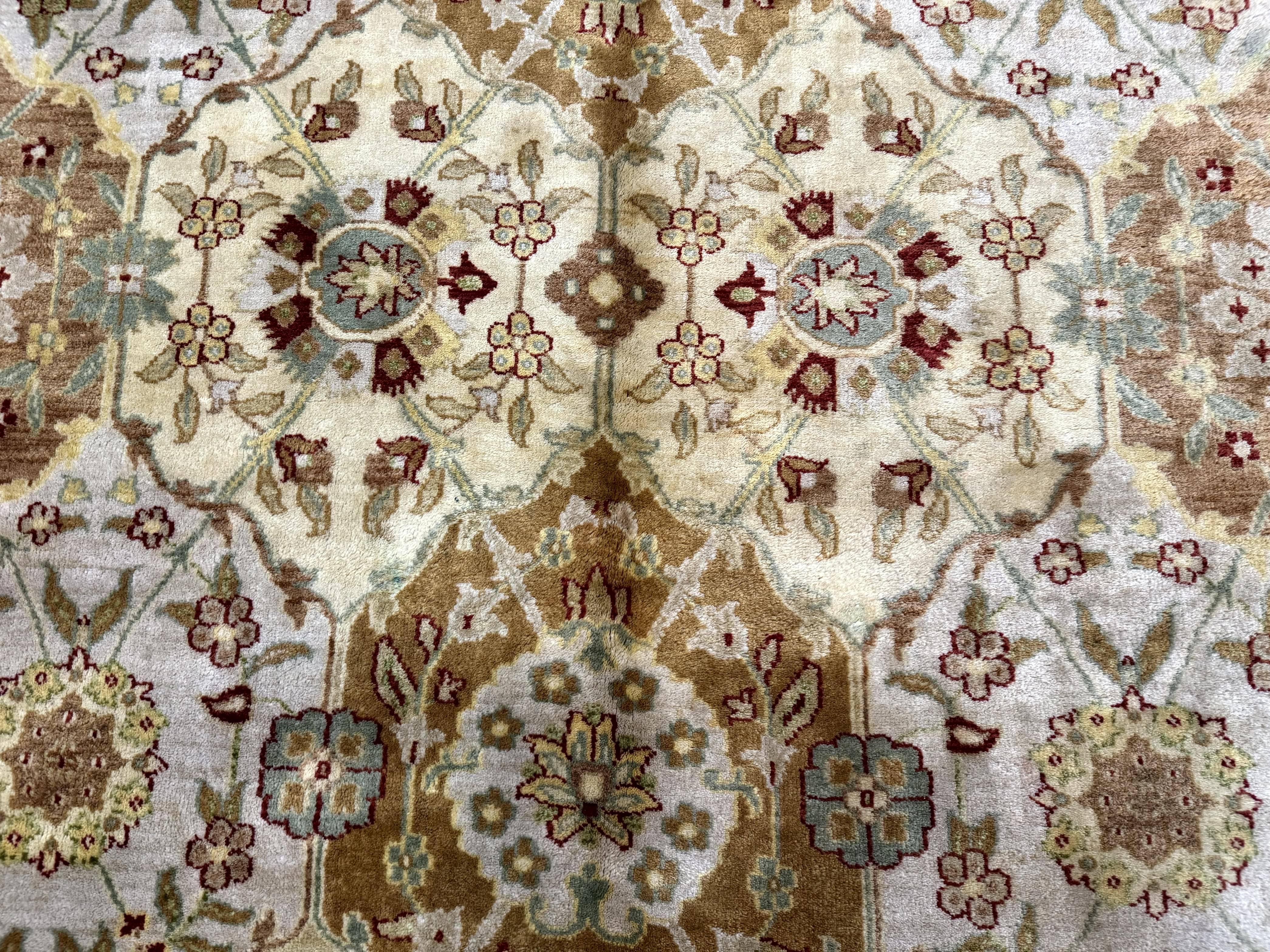 Indo Persian Rug 8x10, Indian Rug, Soft Wool Rug, Oushak Style Rug, Handmade Rug - Jewel Rugs