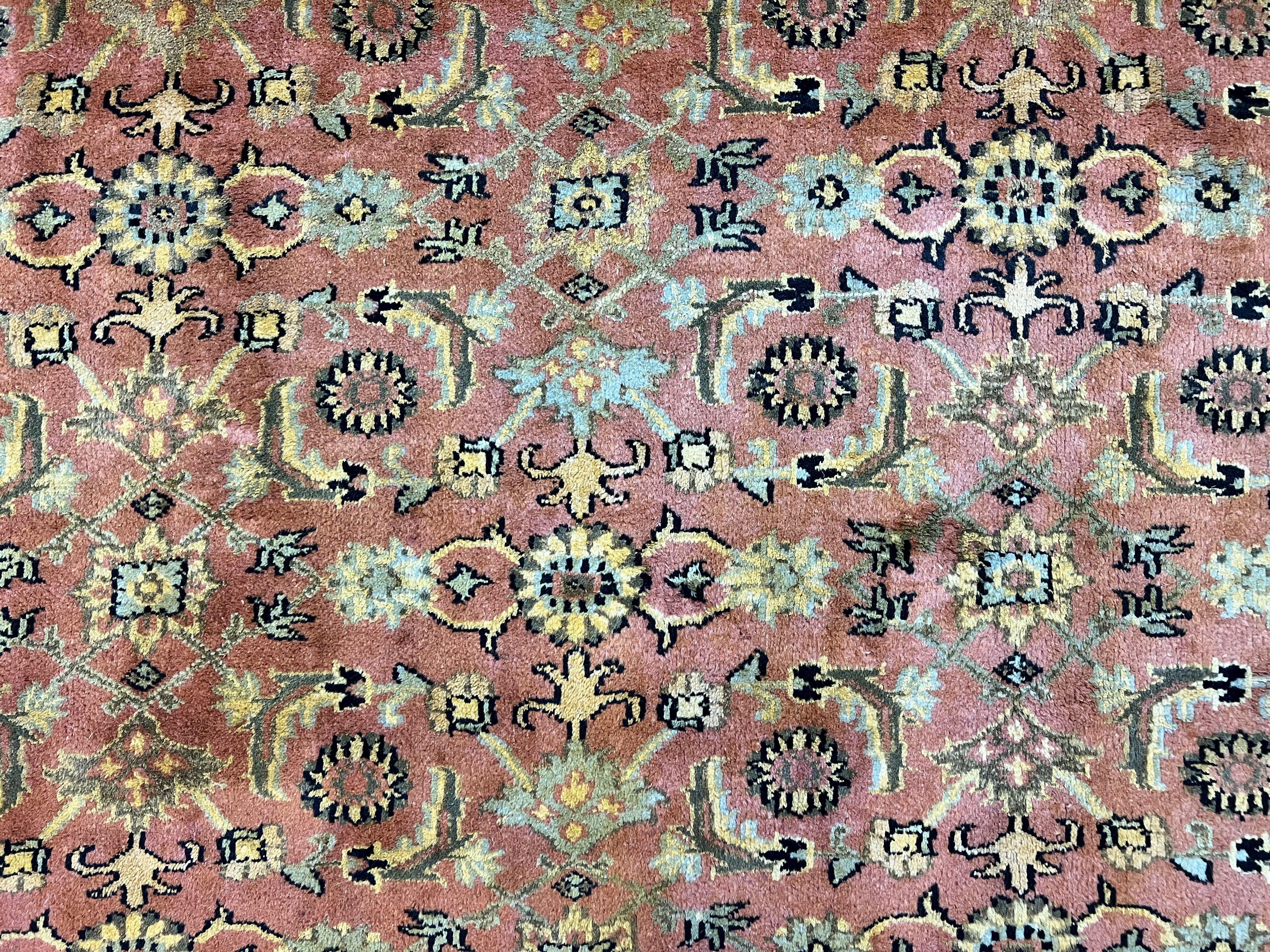 Large Turkish Rug 10x17, Oversized Palace Sized Vintage Handmade Oriental Carpet, Wool Oushak Rug, Light Red - Jewel Rugs