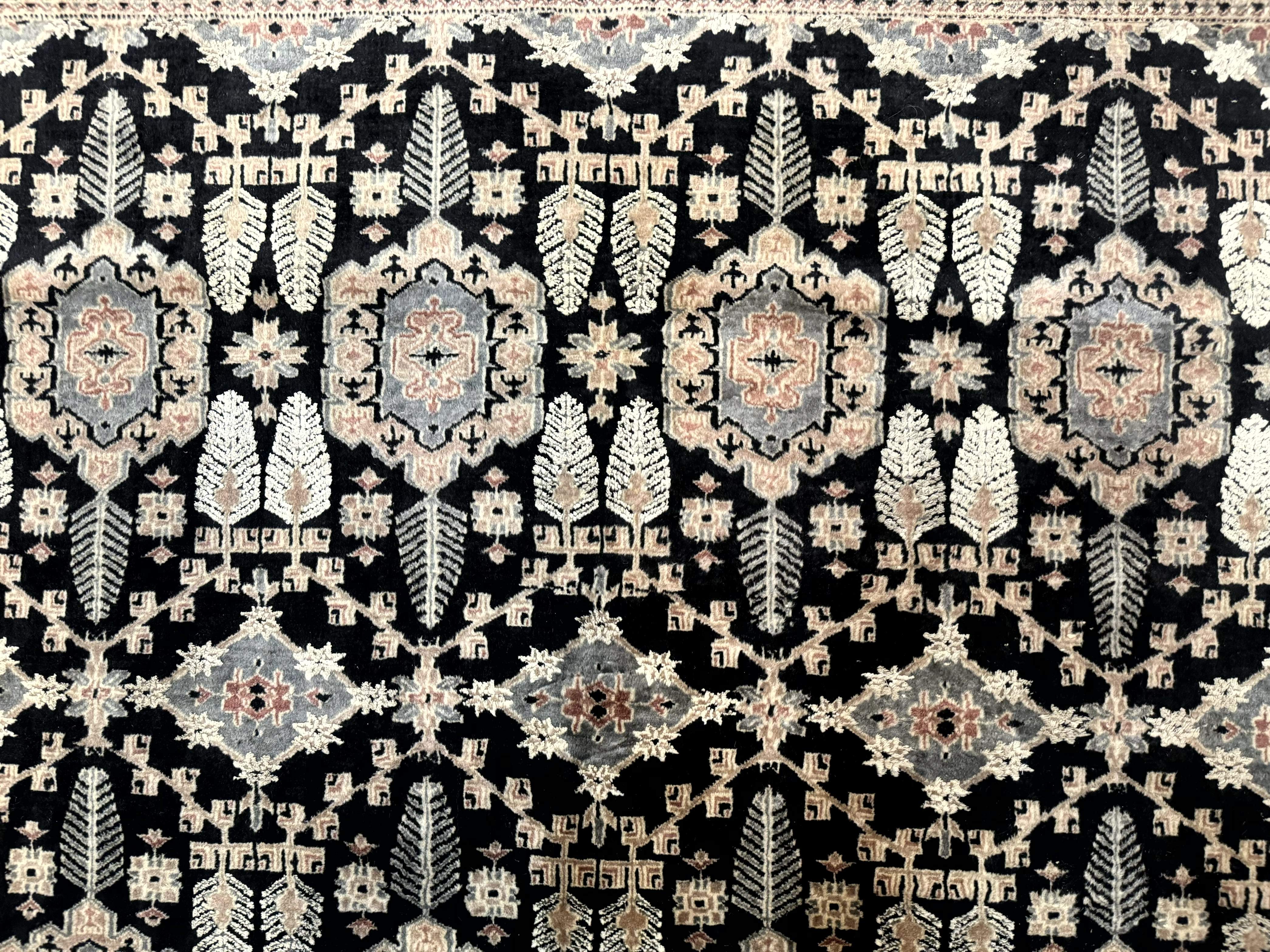 Turkoman Bokhara Rug 6x9, Pakistani Carpet, Black, Hand Knotted - Jewel Rugs