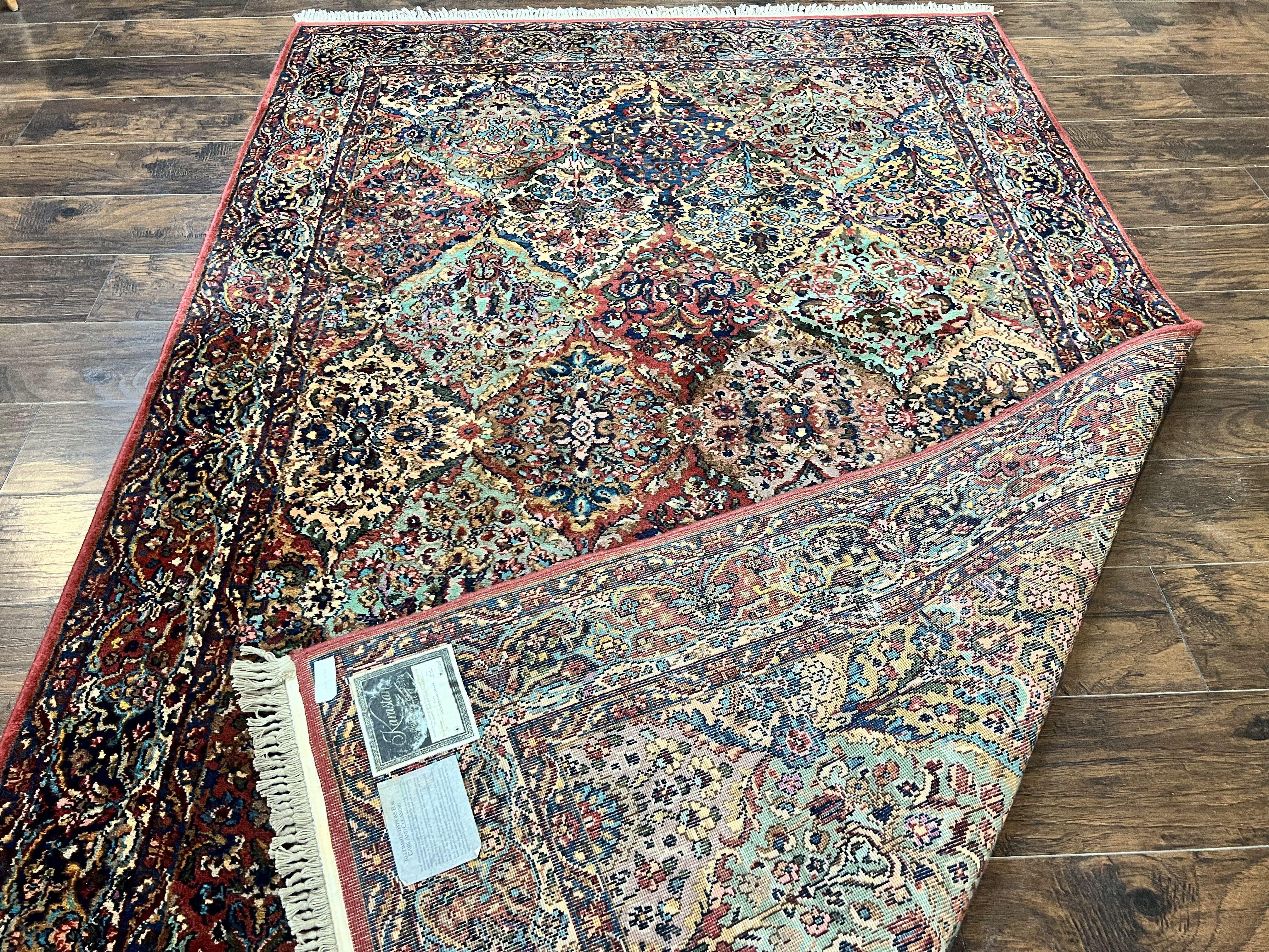 Karastan Multicolor Panel Kirman Rug #717, Wool Karastan Rug 5' 9" x 9', Vintage Multipanel Kirman, Original Karastan Collection 700 Series - Jewel Rugs