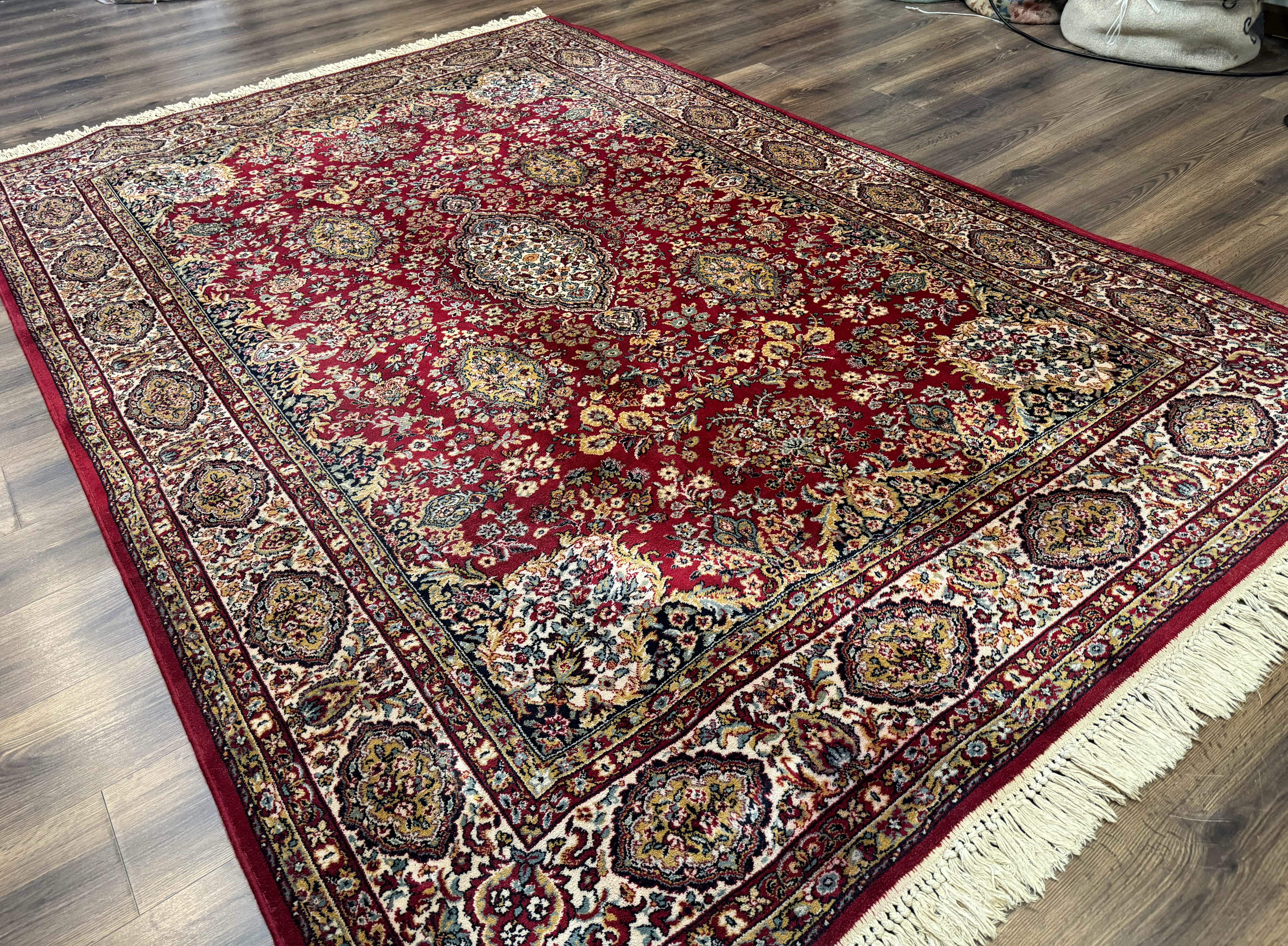 Persian Wool Rug 7x10, Couristan Carpet, Belgium Power Loomed Rug, Red, Floral, Traditional - Jewel Rugs