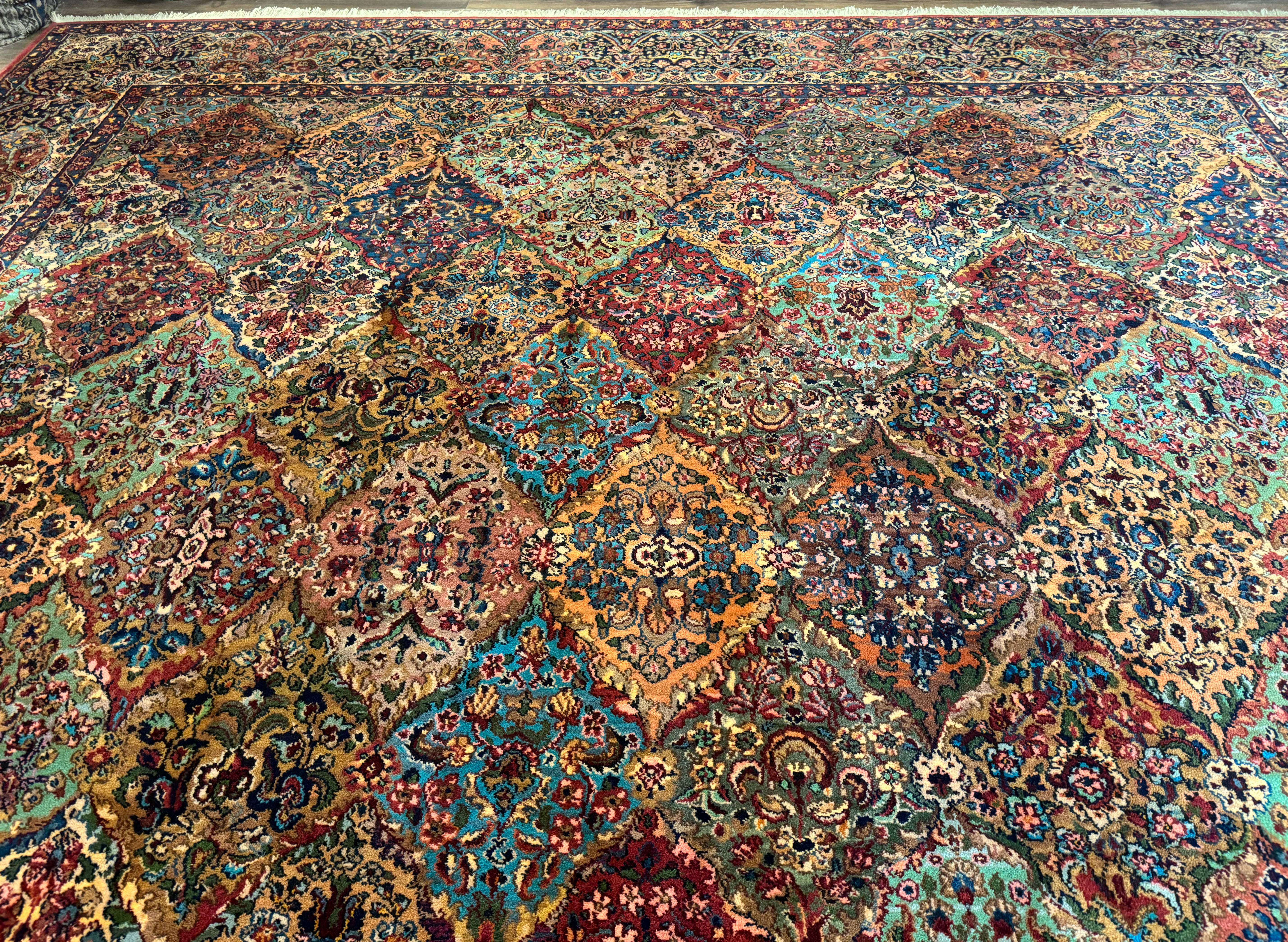 11x16 Karastan Rug Multicolor Panel Kirman #717, Wool Vintage Original Collection 700 Series - Jewel Rugs