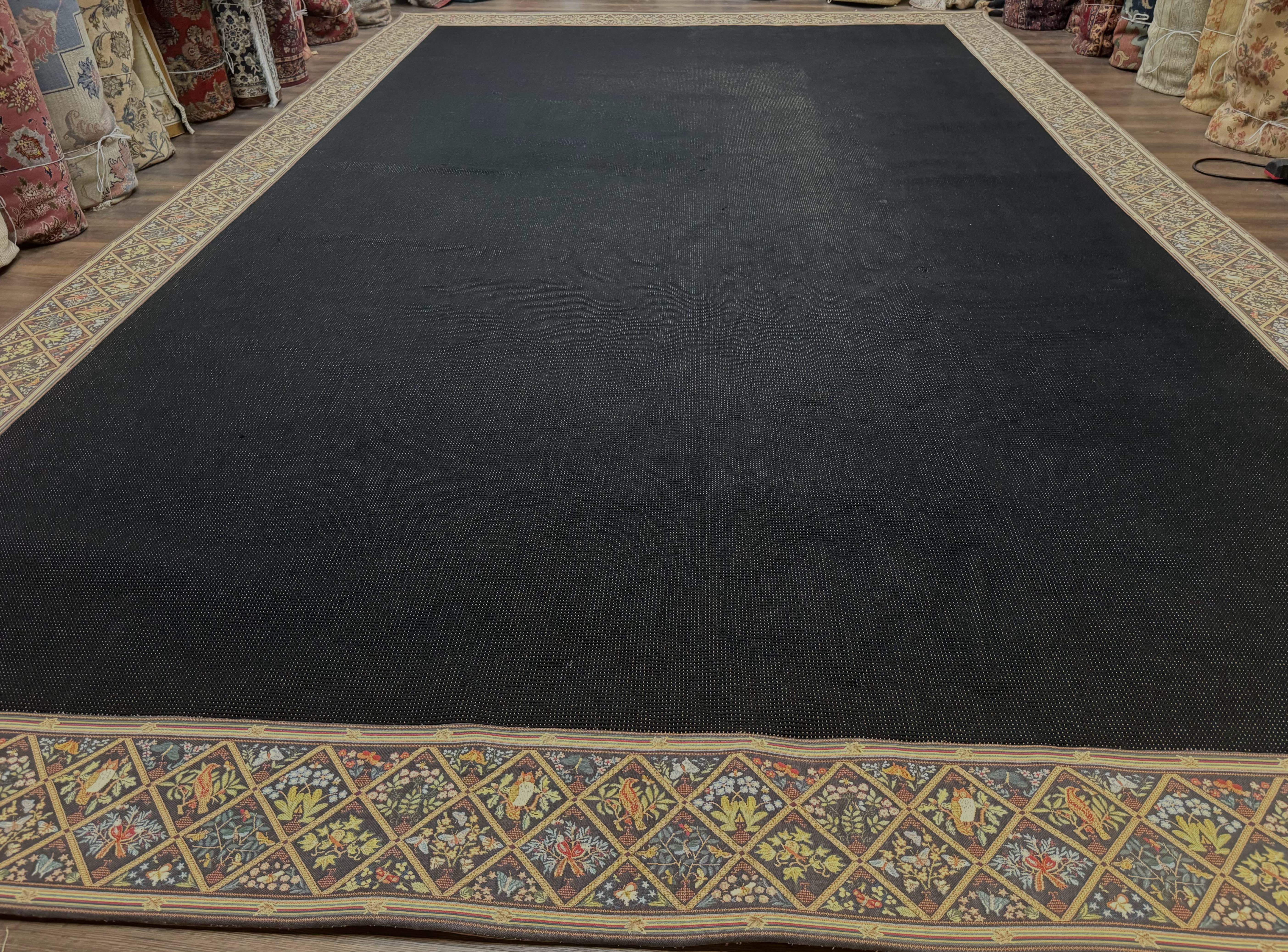Palace Sized Stark Area Rug 12x19, Black Carpet - Jewel Rugs