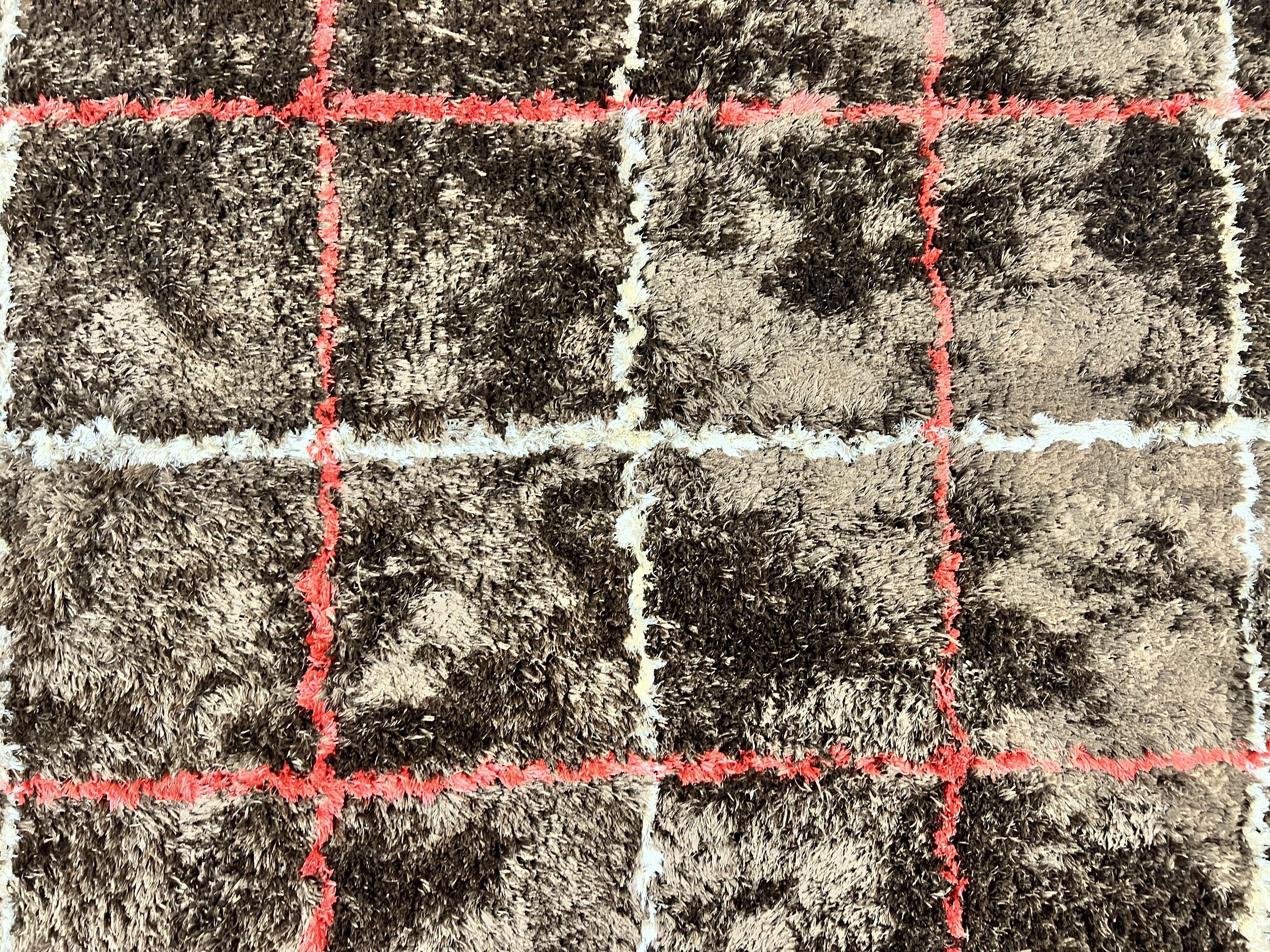 Shag Rug 6x8, Brown, Panel Design - Jewel Rugs