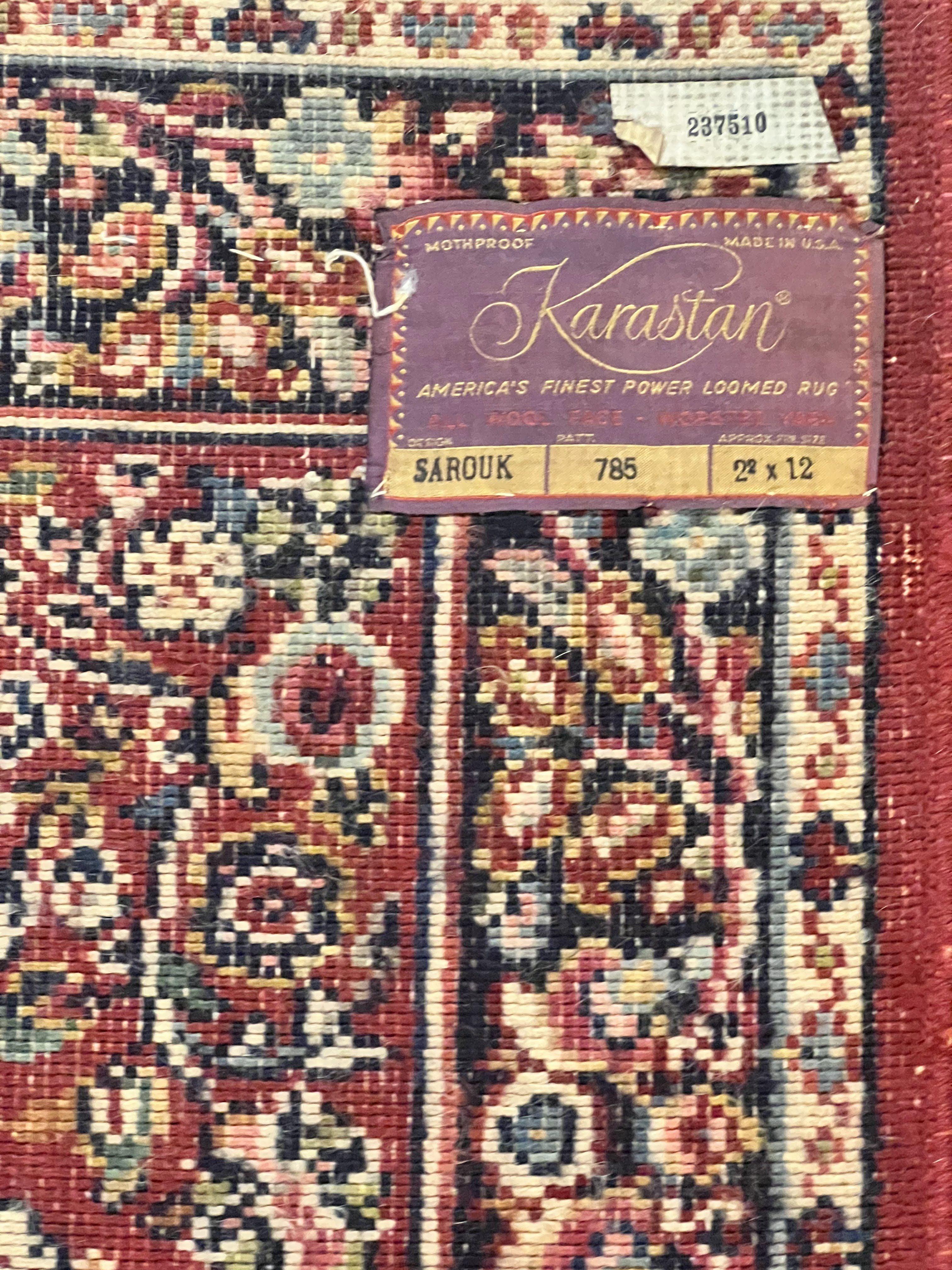 Antique Karastan Runner Rug 2x12, Karastan Sarouk #785, Original Collection, 700 Series, 2 x 12 Runner for Hallway, Wool Karastan Rug, Rare - Jewel Rugs