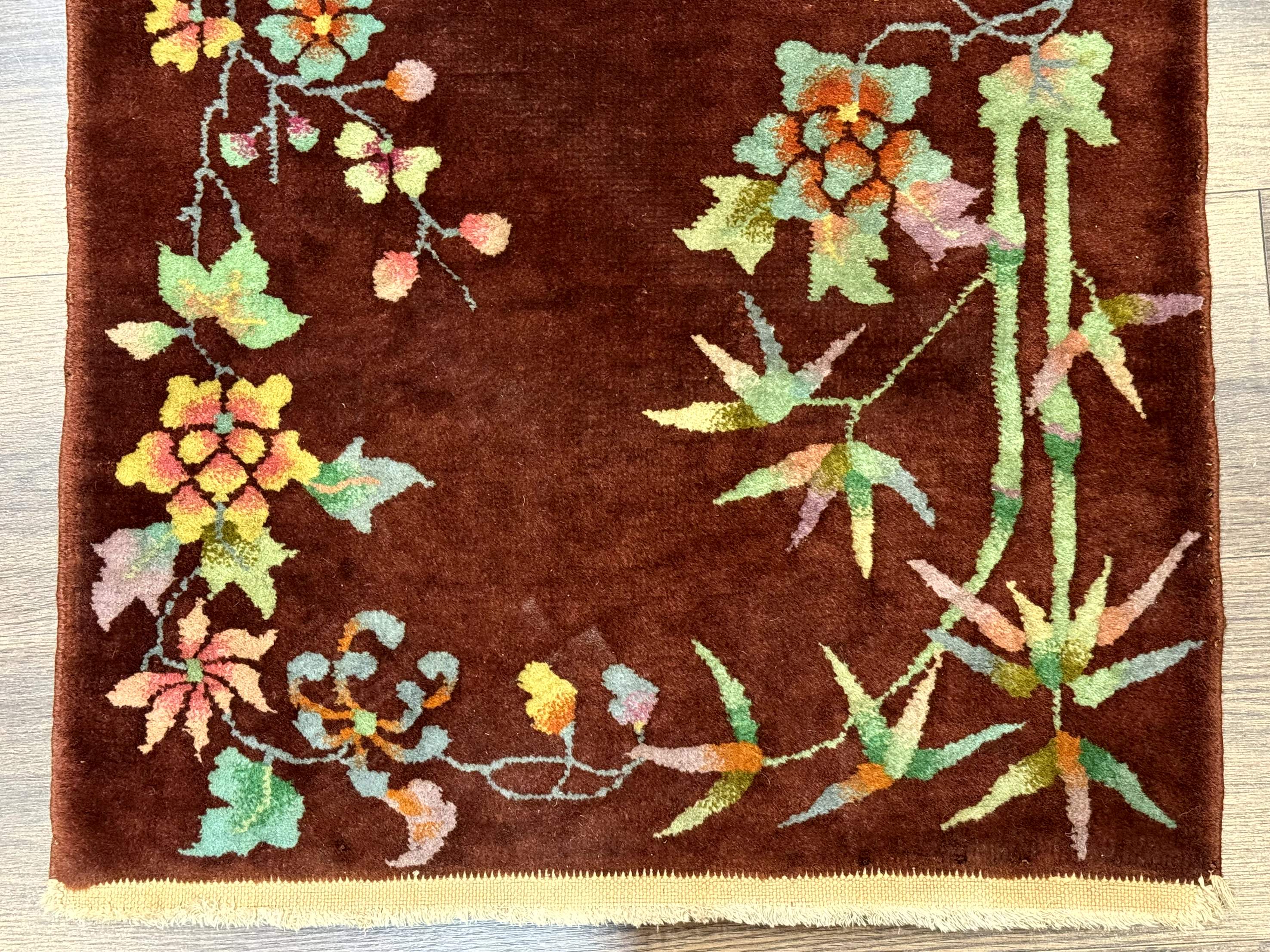 Small Chinese Art Deco Rug 2x3, Wool, Antique, Nichols - Jewel Rugs