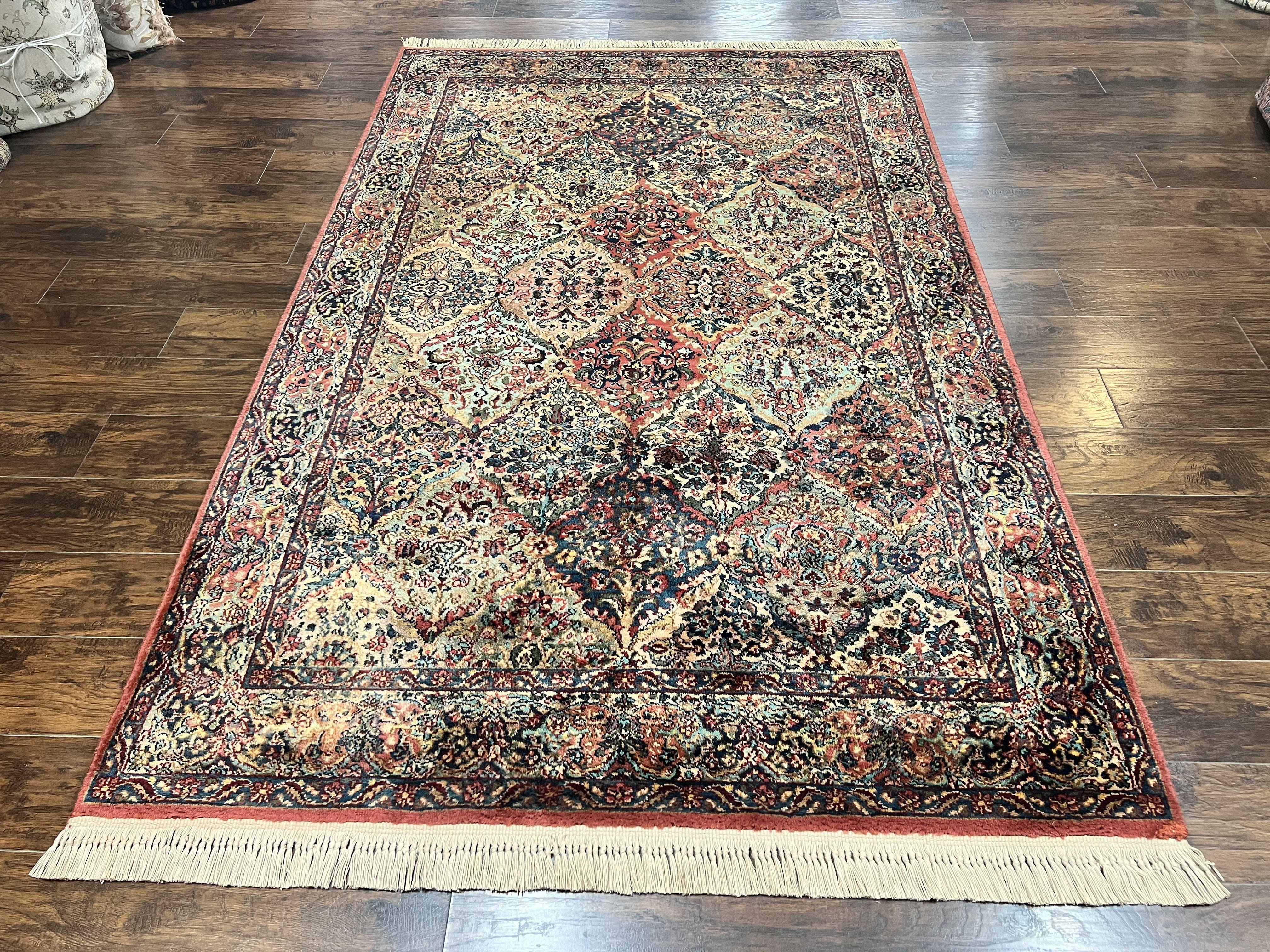 Karastan Rug 5.9 x 9, Multicolor Panel Kirman Rug #717, Wool Original Karastan Collection 700 Series, Vintage Karastan Area Rug - Jewel Rugs