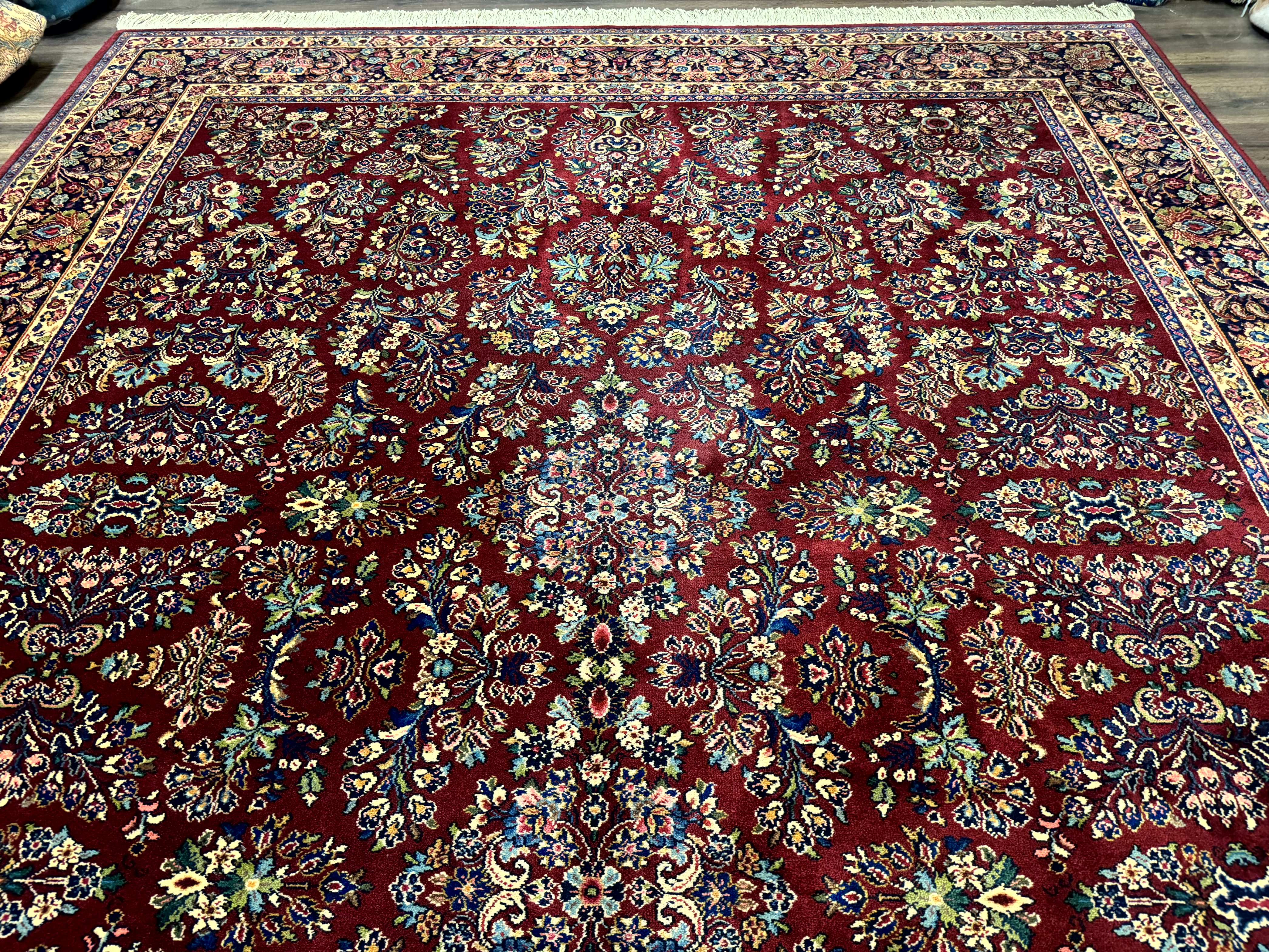 10x14 Karastan Rug Red Sarouk #785, Wool Original 700 Series - Jewel Rugs