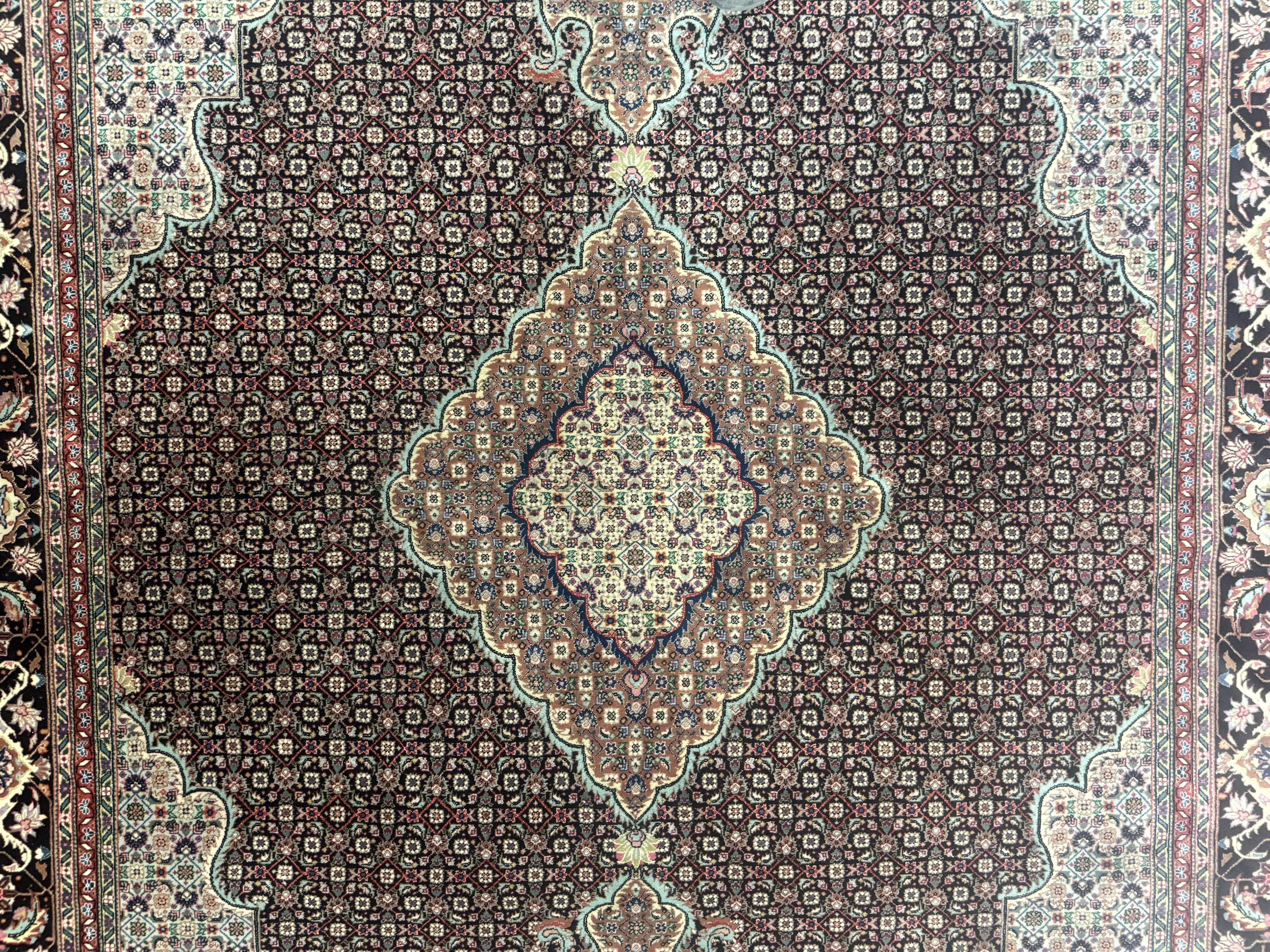 Sino Persian Rug 6x9, Herati Very Fine 400 KPSI, Black - Jewel Rugs