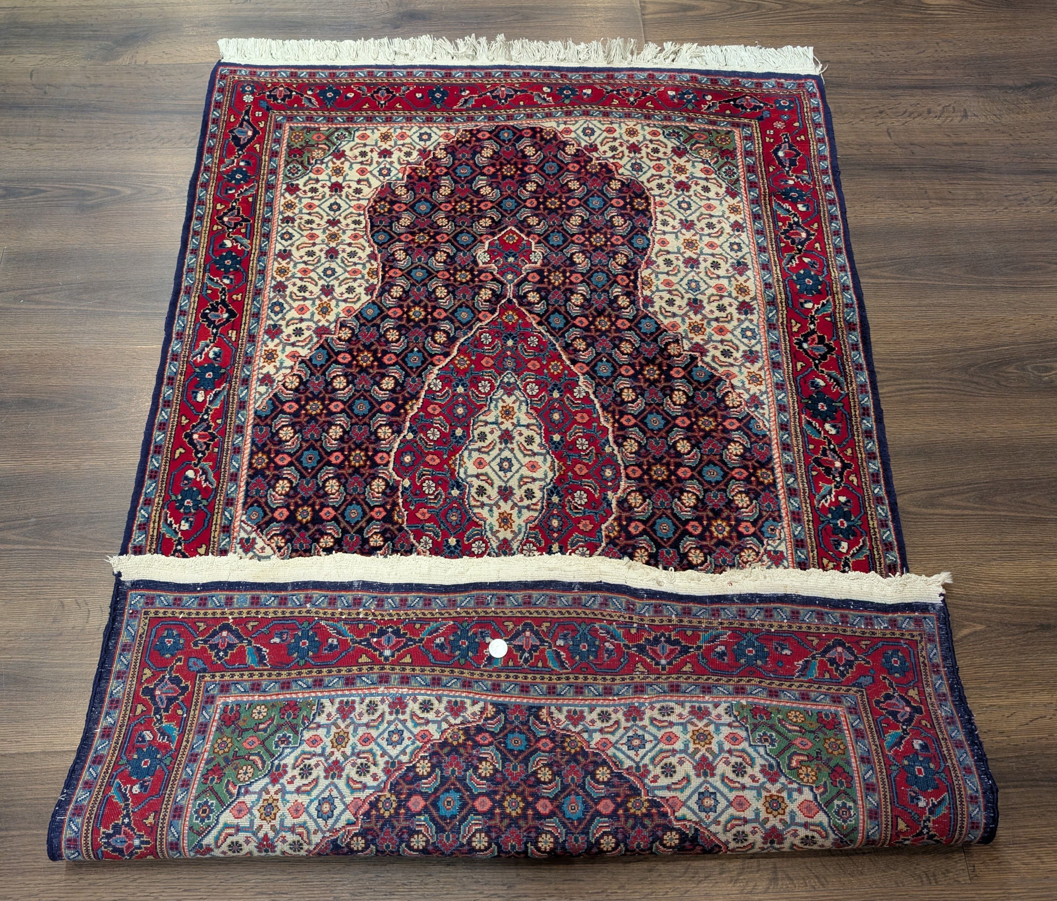 Persian Bidjar Rug 3.6 x 5.5, Navy Blue, Fine 210 KPSI, Hand Knotted - Jewel Rugs