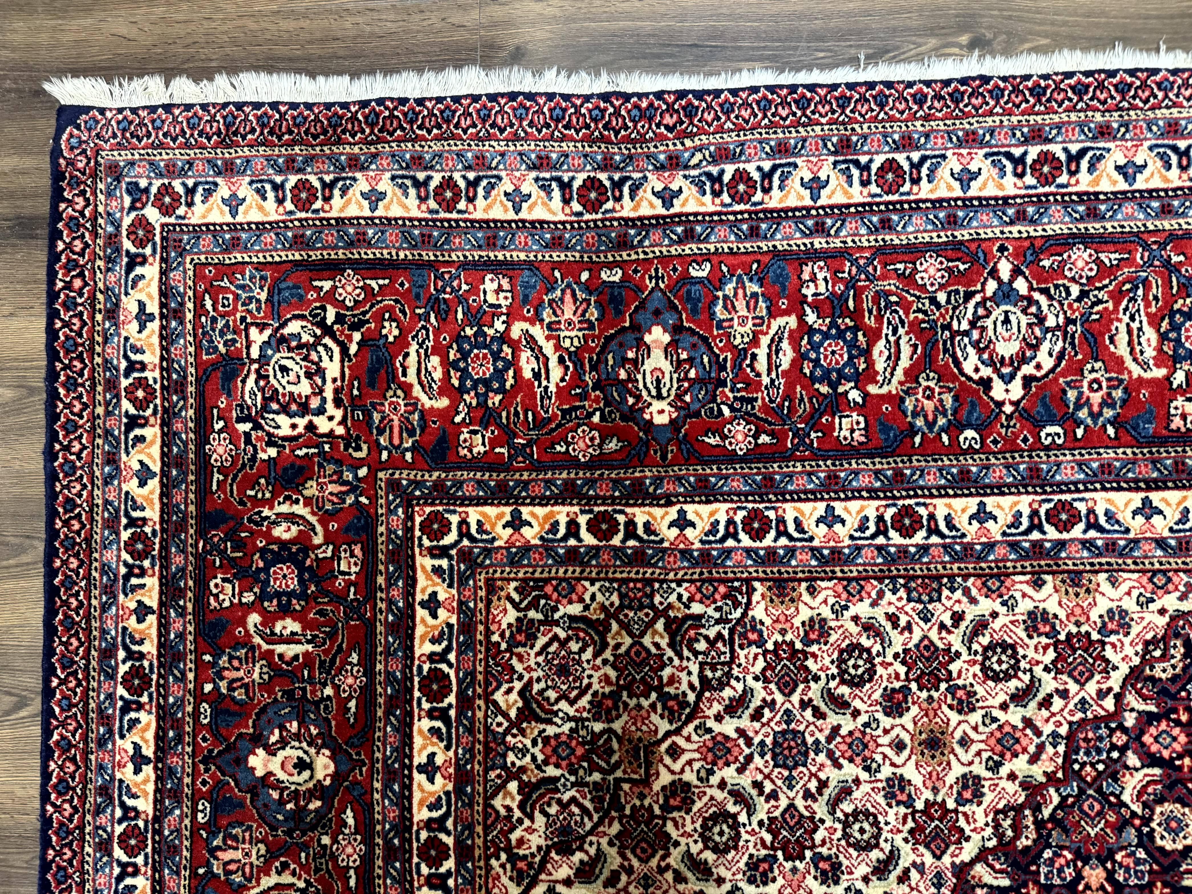 Persian Tabriz Rug 11x14 Navy Blue Herati Wool Carpet - Jewel Rugs