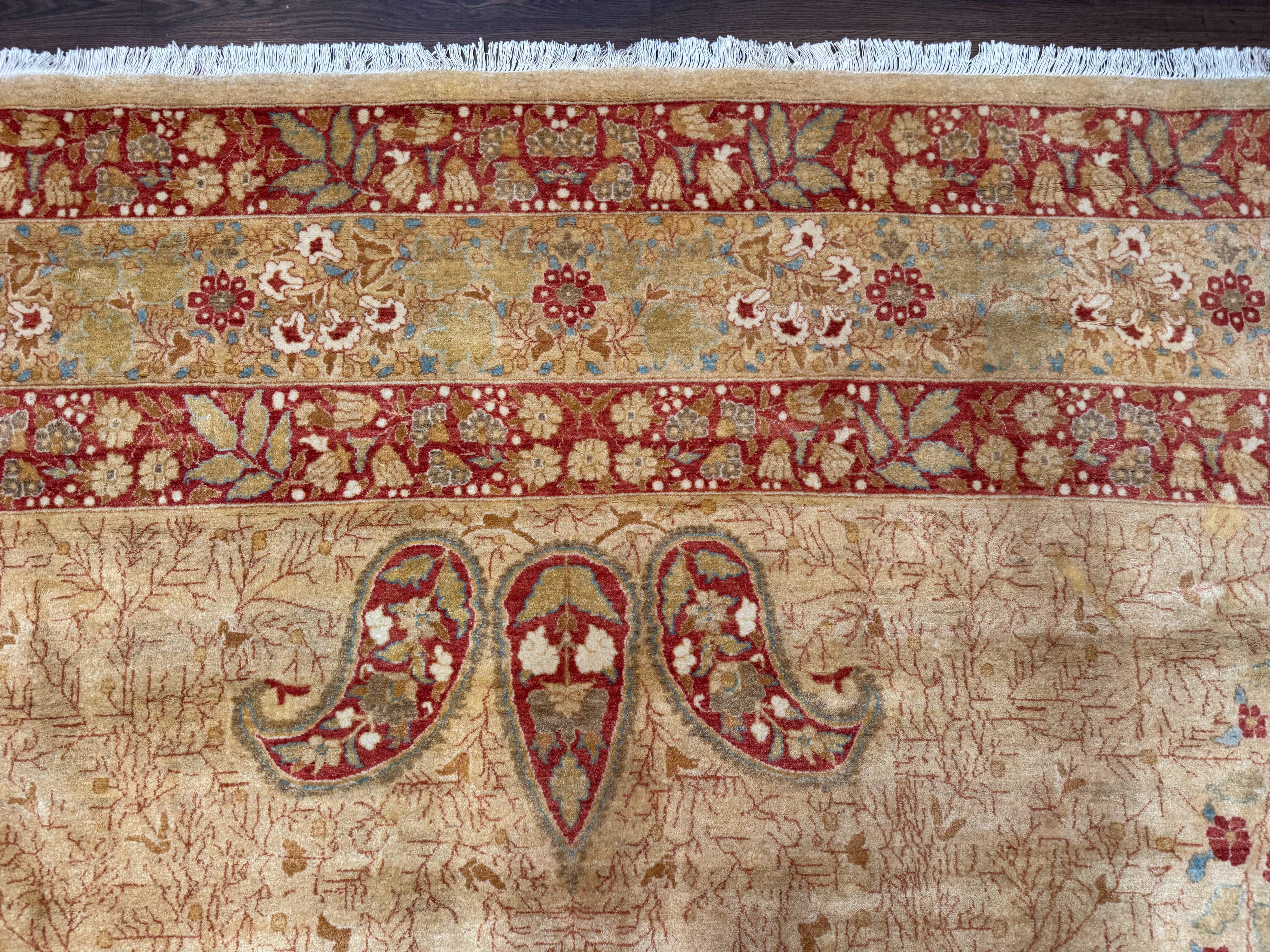 Palace Size Pak Persian Rug 13x17, Haji Jalili Design, Beige and Rust, Wool Hand Knotted, Fine 260 KPSI - Jewel Rugs