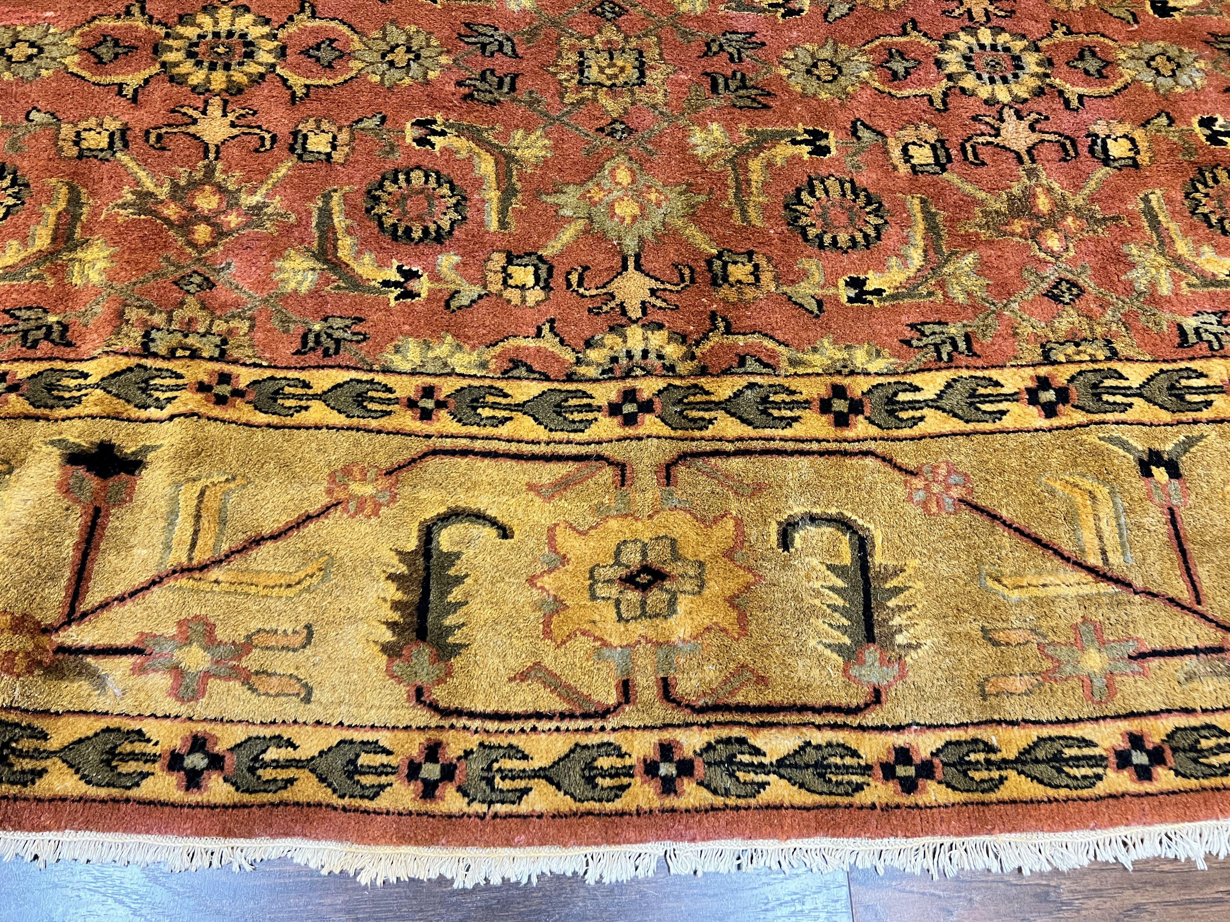 Large Turkish Rug 10x17, Oversized Palace Sized Vintage Handmade Oriental Carpet, Wool Oushak Rug, Light Red - Jewel Rugs