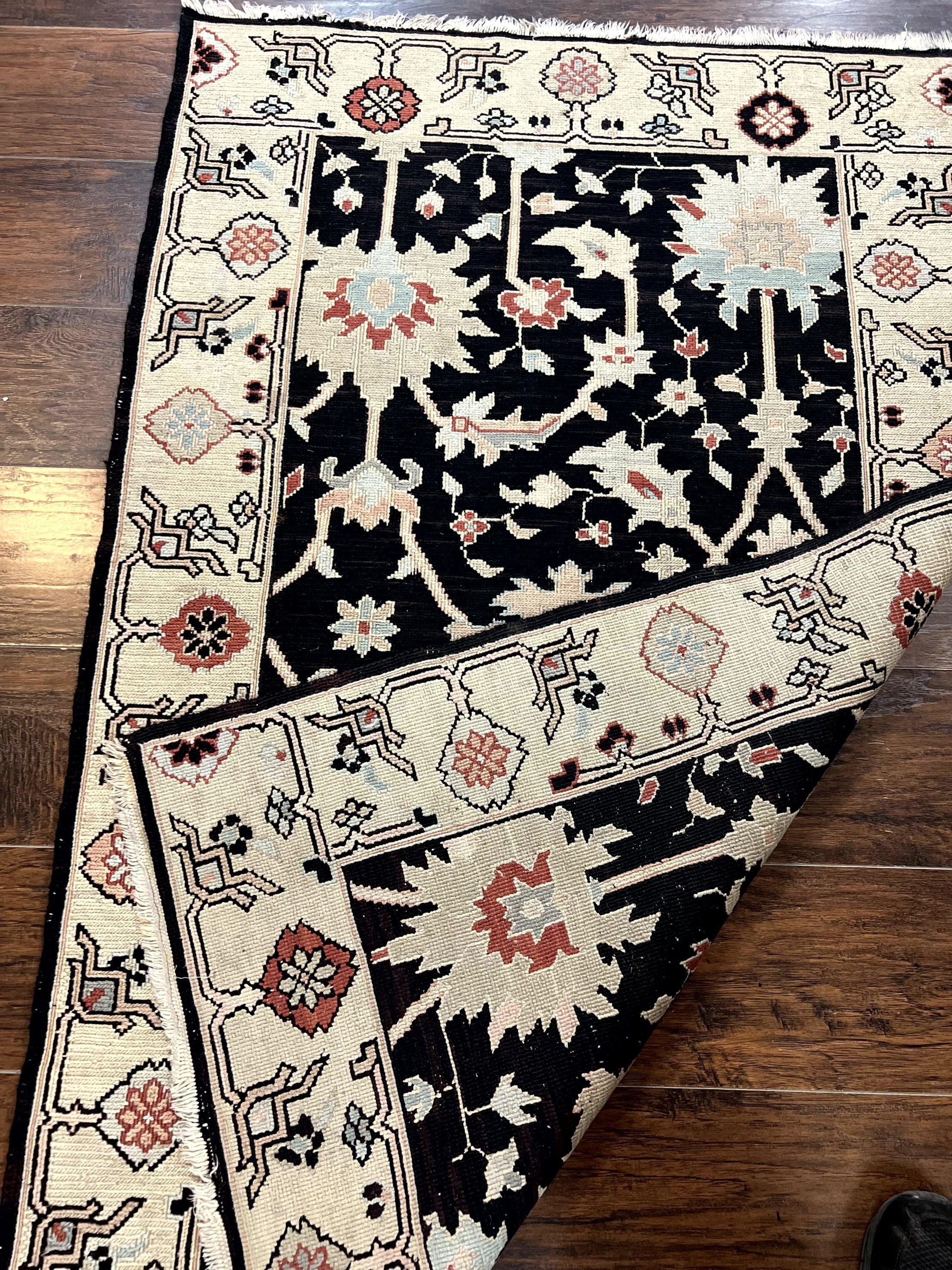 Turkish Flatweave Kilim Rug 3x5, Black, Handmade Vintage Wool Carpet - Jewel Rugs