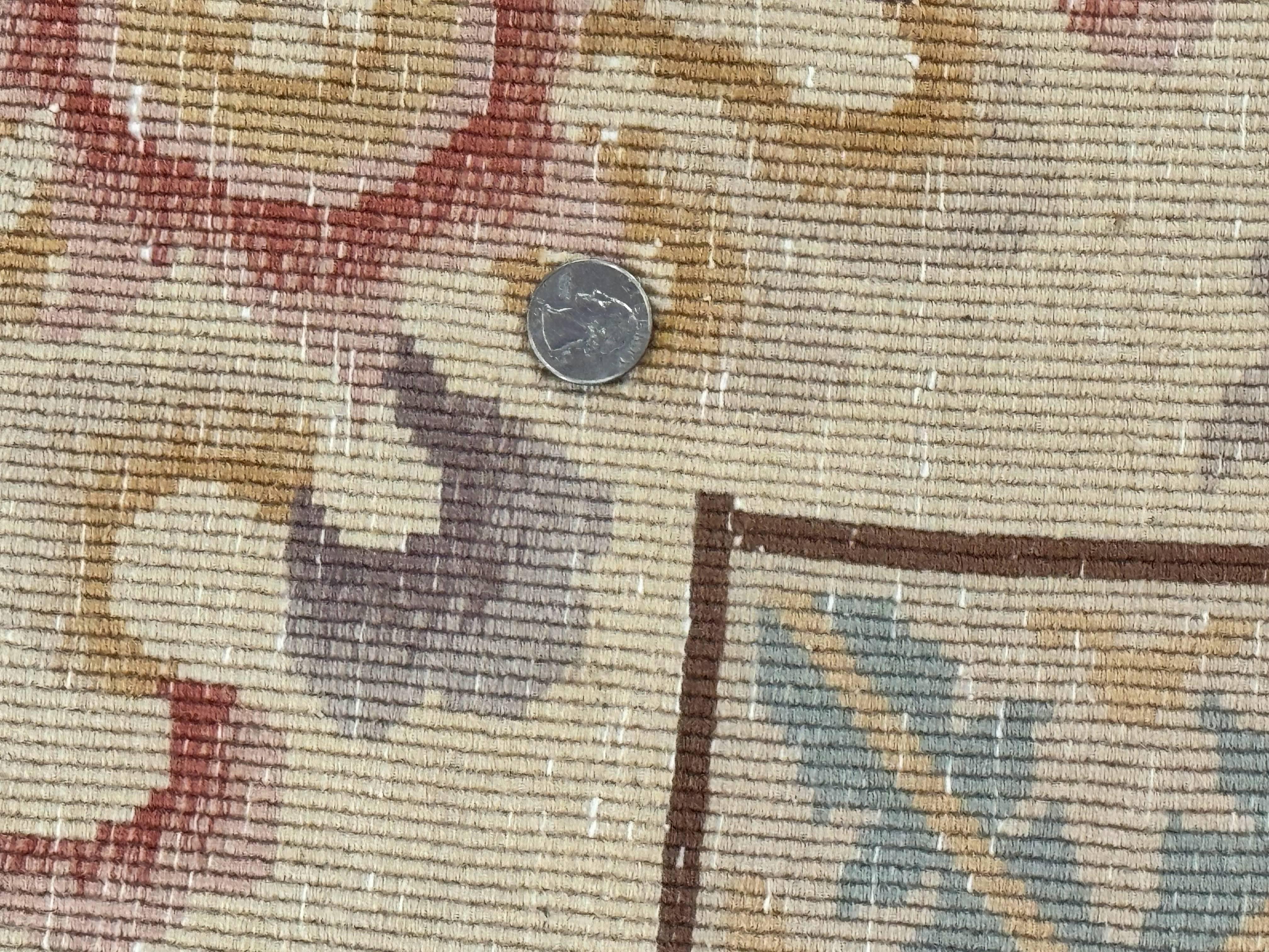 Chinese Wool Rug 8.6 x 11, Red and Beige Asian Oriental Carpet, Plush Pile, Vintage Handmade Chinese Carving Sculpted Rug, Semi Open Field - Jewel Rugs