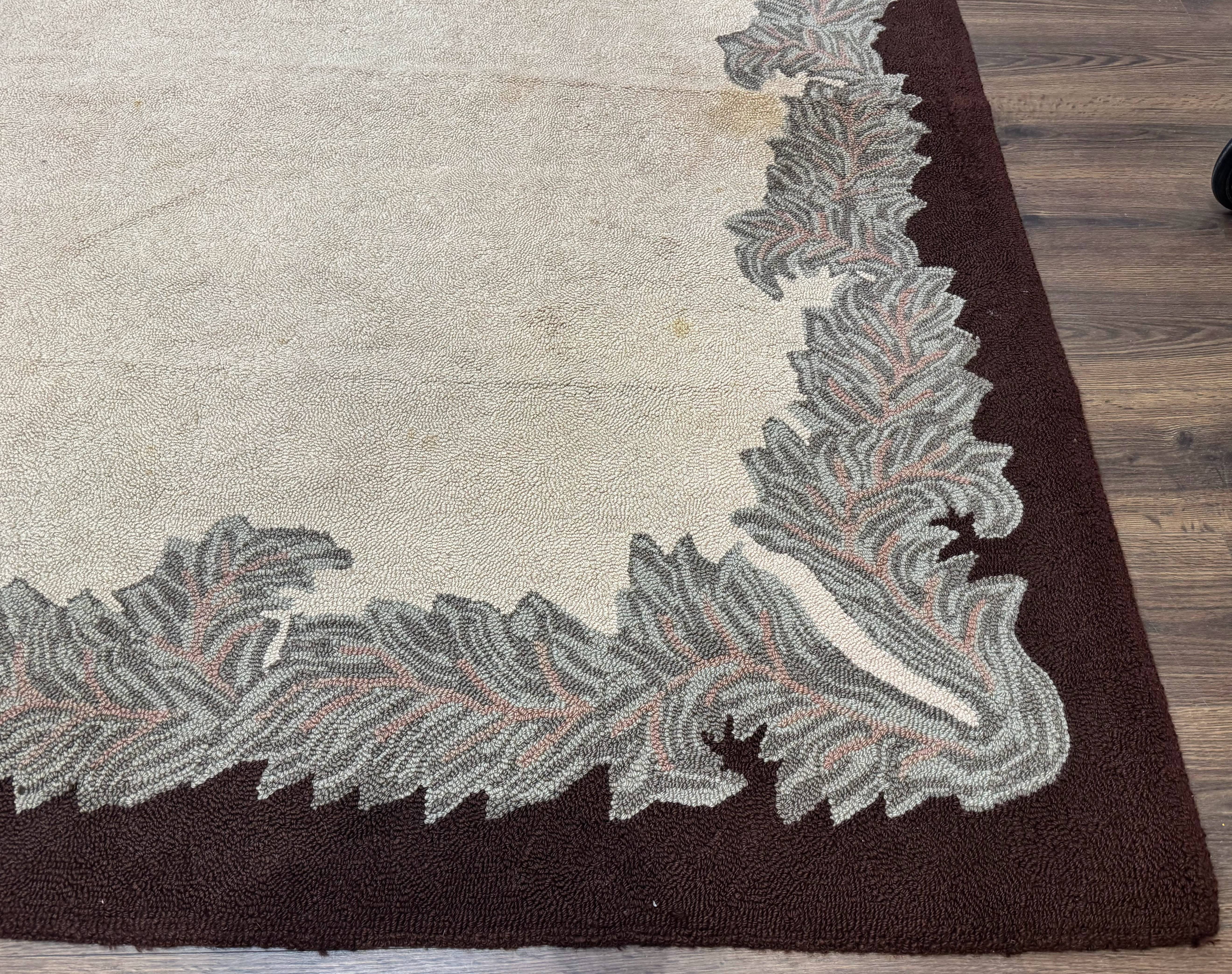 Palace Size American Hooked Rug 11x20 Aubusson Style Ivory - Jewel Rugs