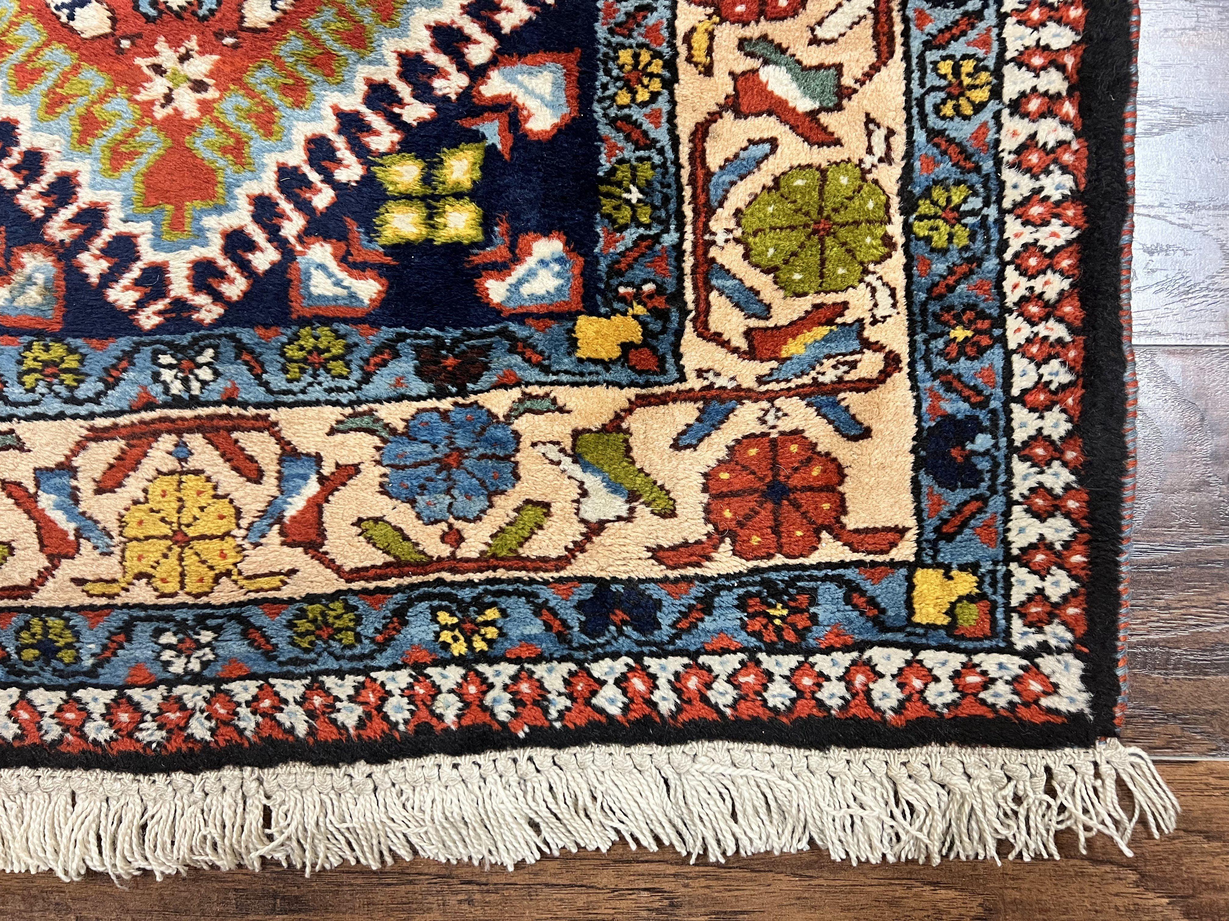 Persian Tribal Runner Rug 2.9 x 14, Colorful Rare Antique Persian Shiraz Yalameh Geometric Carpet for Hallway, 14ft Runner, Handmade, Wool, Red - Jewel Rugs