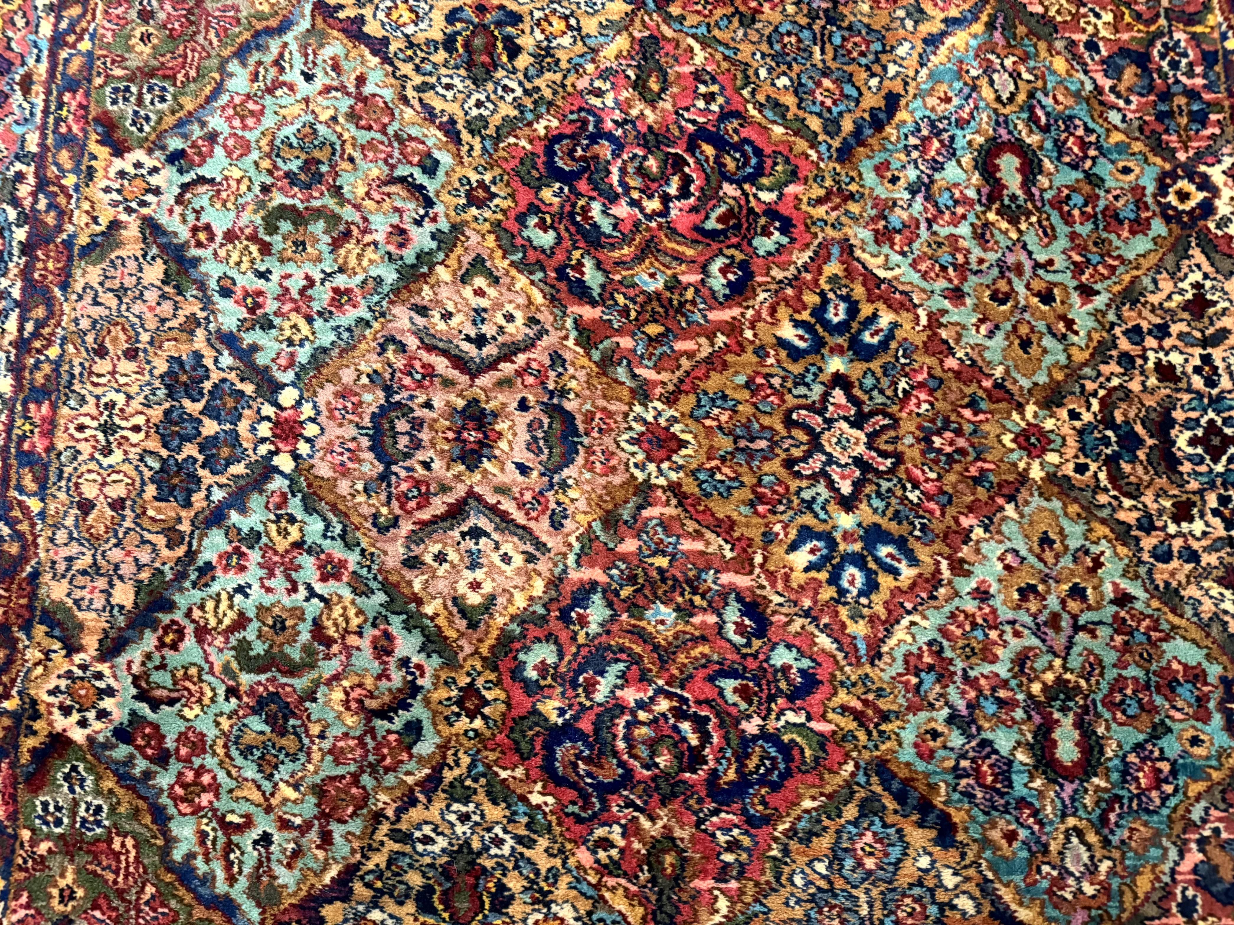 Karastan Rug 4x6 Multicolor Panel Kirman Rug #717, Wool Karastan Carpet, Original Collection 700 Series, Vintage, Rare Size - Jewel Rugs