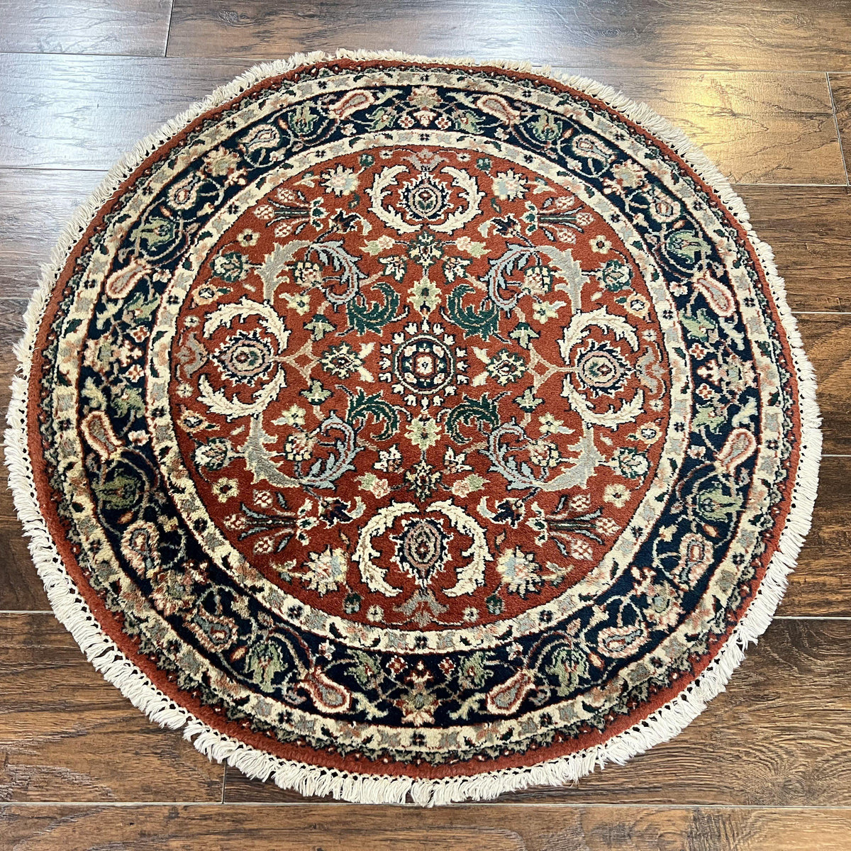 Round Rug 3x3, Indo Persian Oriental Carpet 3ft Round, Small Round Rug ...