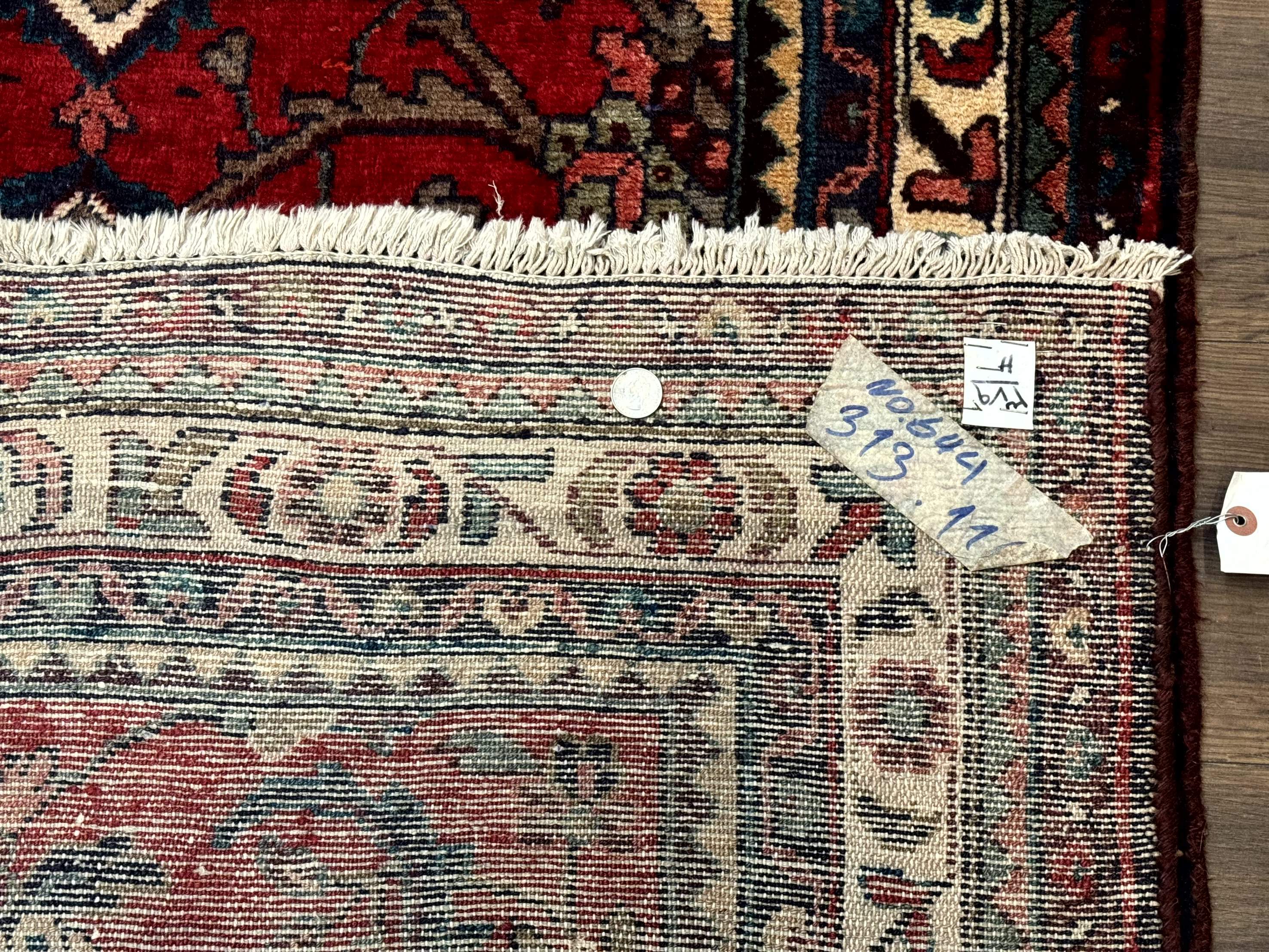 Persian Runner Rug 3.8 x 10, Red, Medallions, Hand Knotted Rug for Hallway, Hamadan Malayer - Jewel Rugs