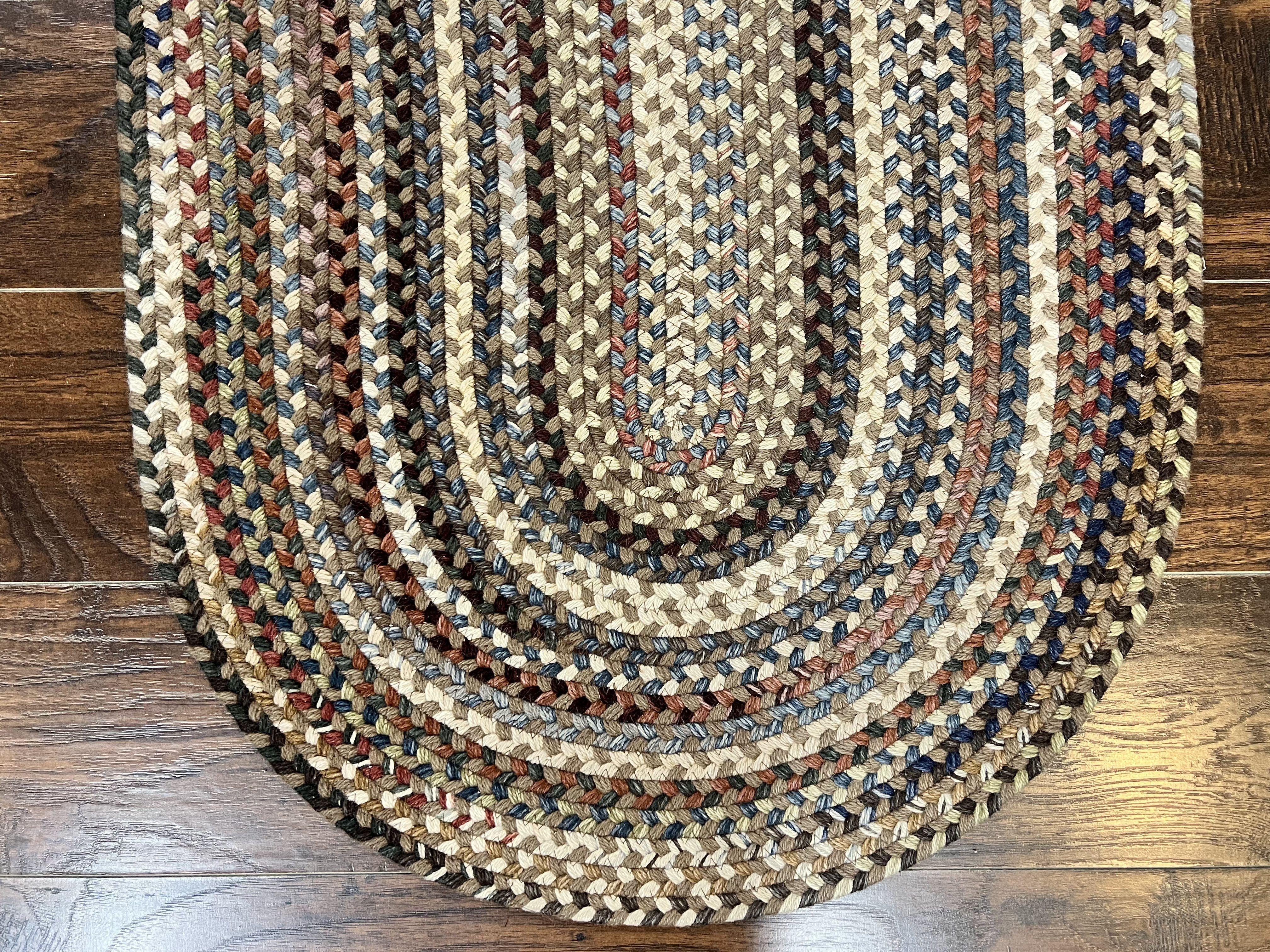 Oval Braided Rug 2x4, Multicolor Oval Rug, Hand Woven, Vintage Wool Handmade Braided Rug, Small American Braided Rug - Jewel Rugs