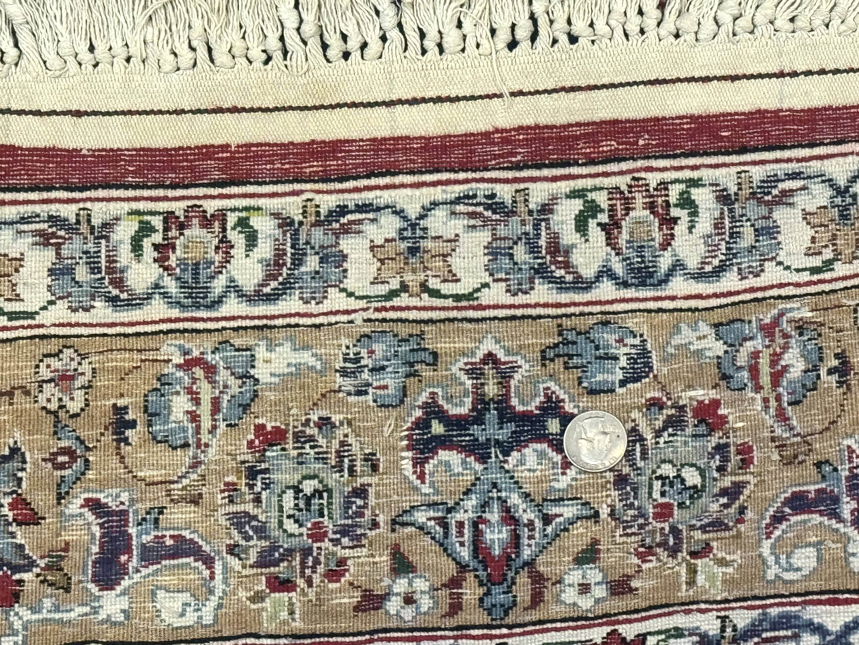 Blue Persian Qum Rug 3.6 x 5, Floral Medallion, Fine 310 KPSI - Jewel Rugs