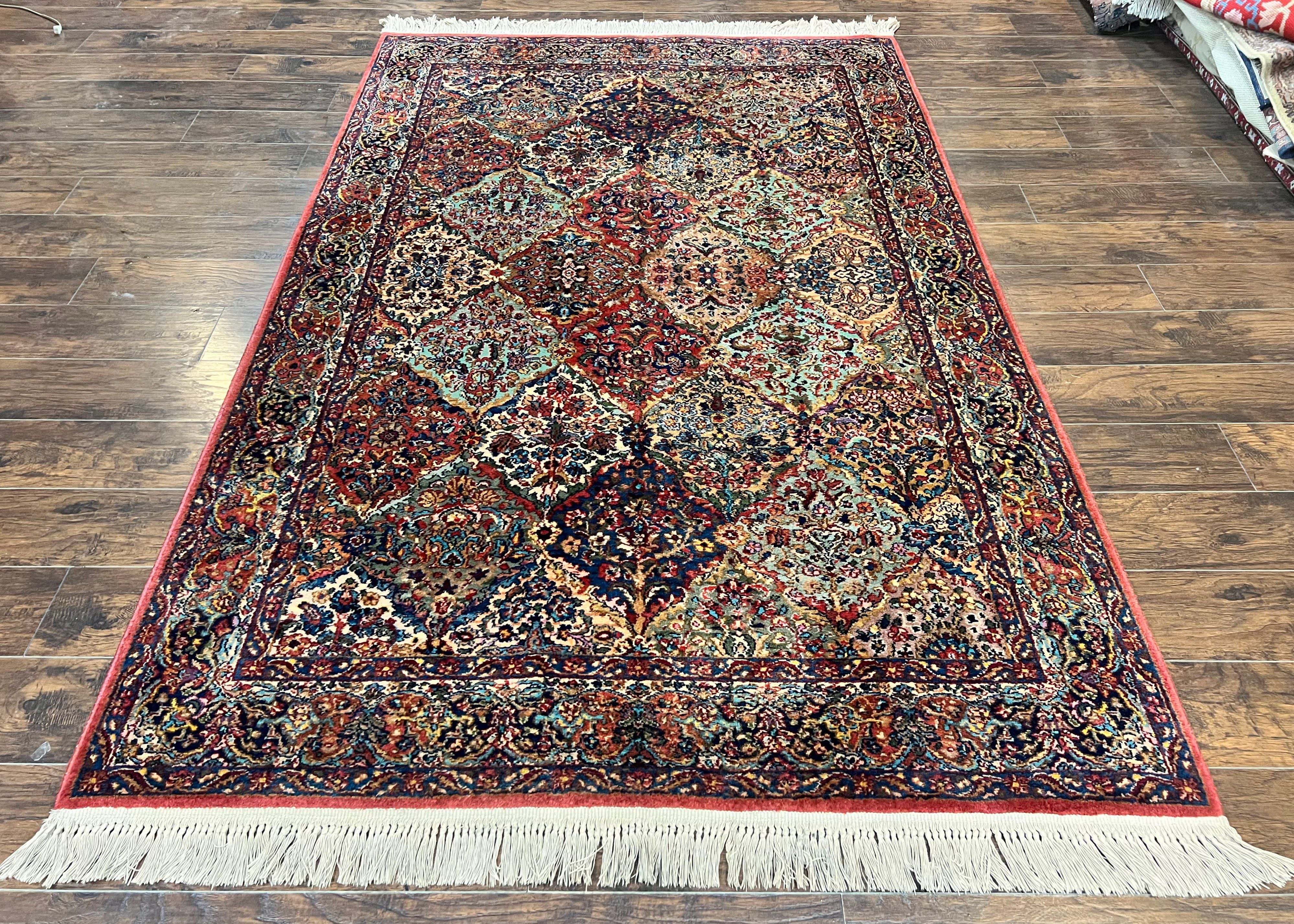 Karastan Multicolor Panel Kirman Rug #717, Wool Karastan Rug 5.9 x 9, Vintage Multipanel Kirman, Original Karastan Collection 700 Series - Jewel Rugs