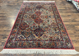 Karastan Multicolor Panel Kirman Rug #717, Wool Karastan Rug 5.9 x 9, Vintage Multipanel Kirman, Original Karastan Collection 700 Series