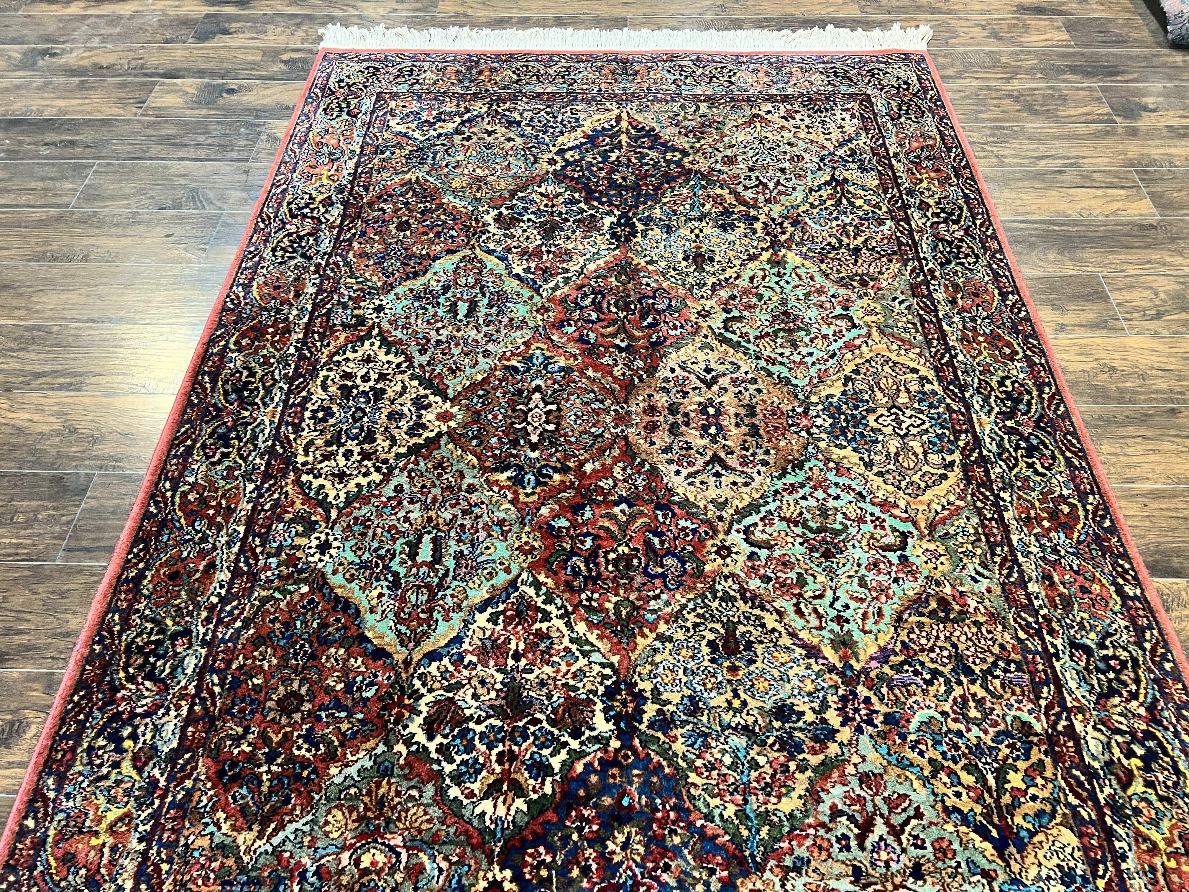 Karastan Multicolor Panel Kirman Rug #717, Wool Karastan Rug 5.9 x 9, Vintage Multipanel Kirman, Original Karastan Collection 700 Series - Jewel Rugs