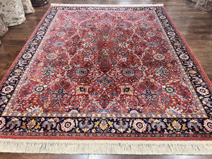 Karastan Rug 8.8 x 10.6 Ispahan #766, Vintage Wool Karastan Carpet, Rare, Discontinued Original 700 Series, Red Karastan Area Rug