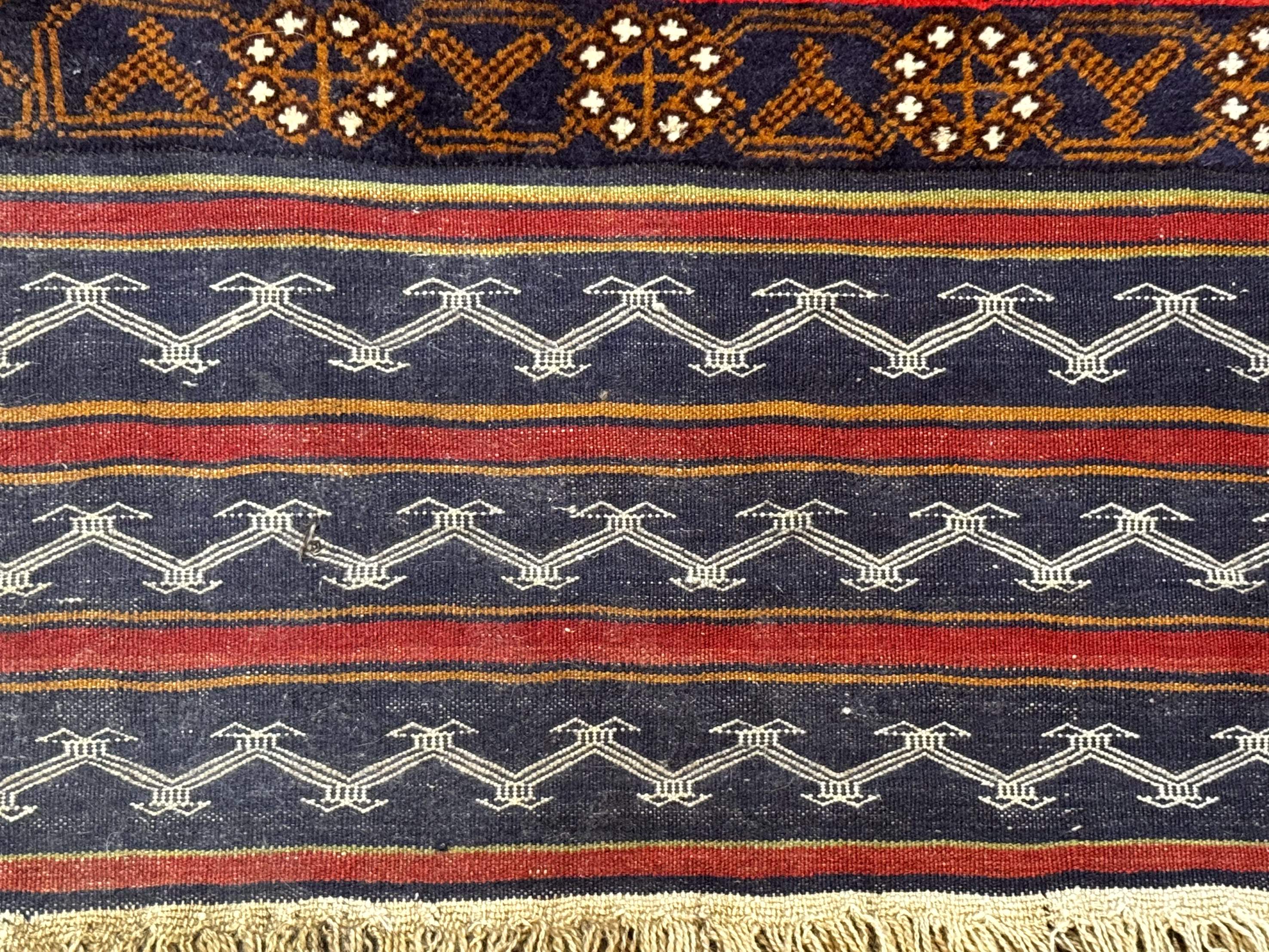 Afghan Rug 3x5, Tribal, Navy Blue, Wool, Handmade, Geometric, Rustic - Jewel Rugs