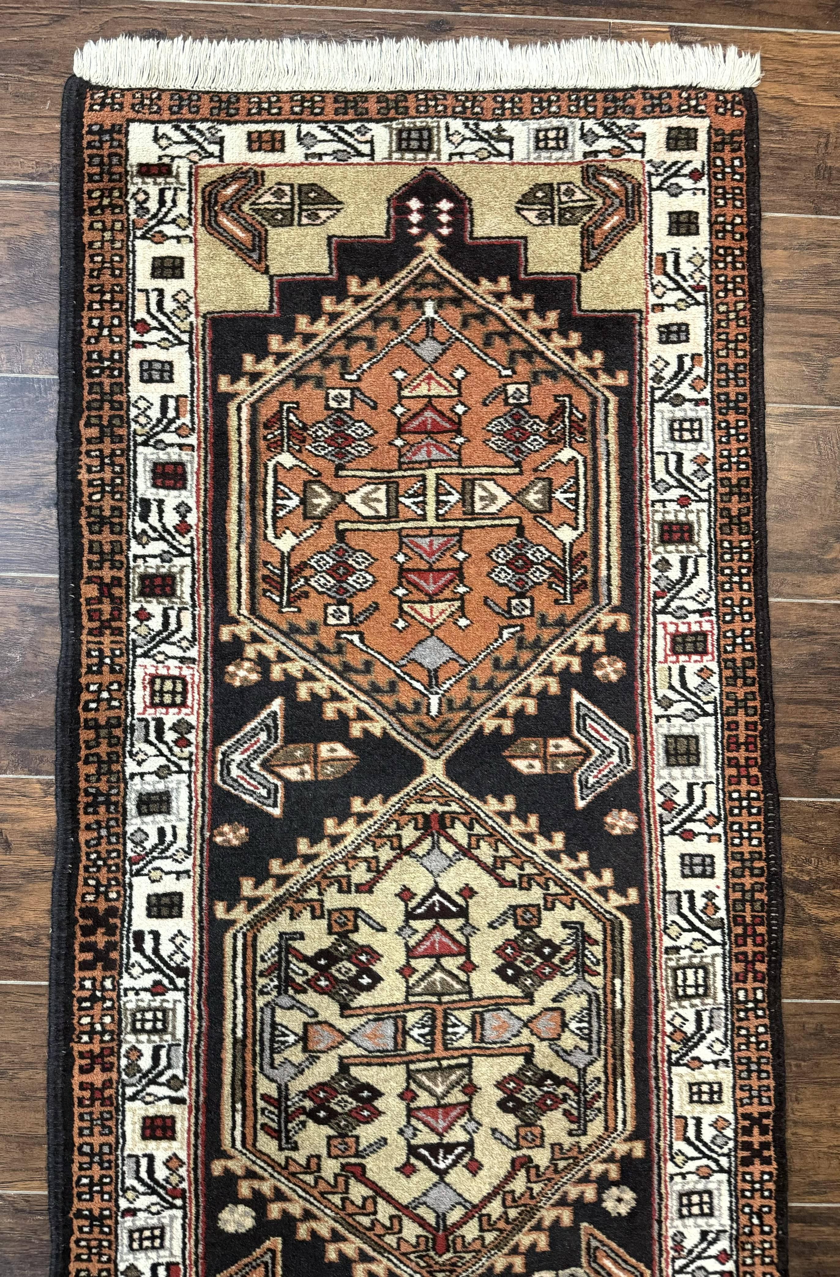 Persian Tribal Runner Rug 2.4 x 9.4, Geometric Medallions, Sarab Runner - Jewel Rugs