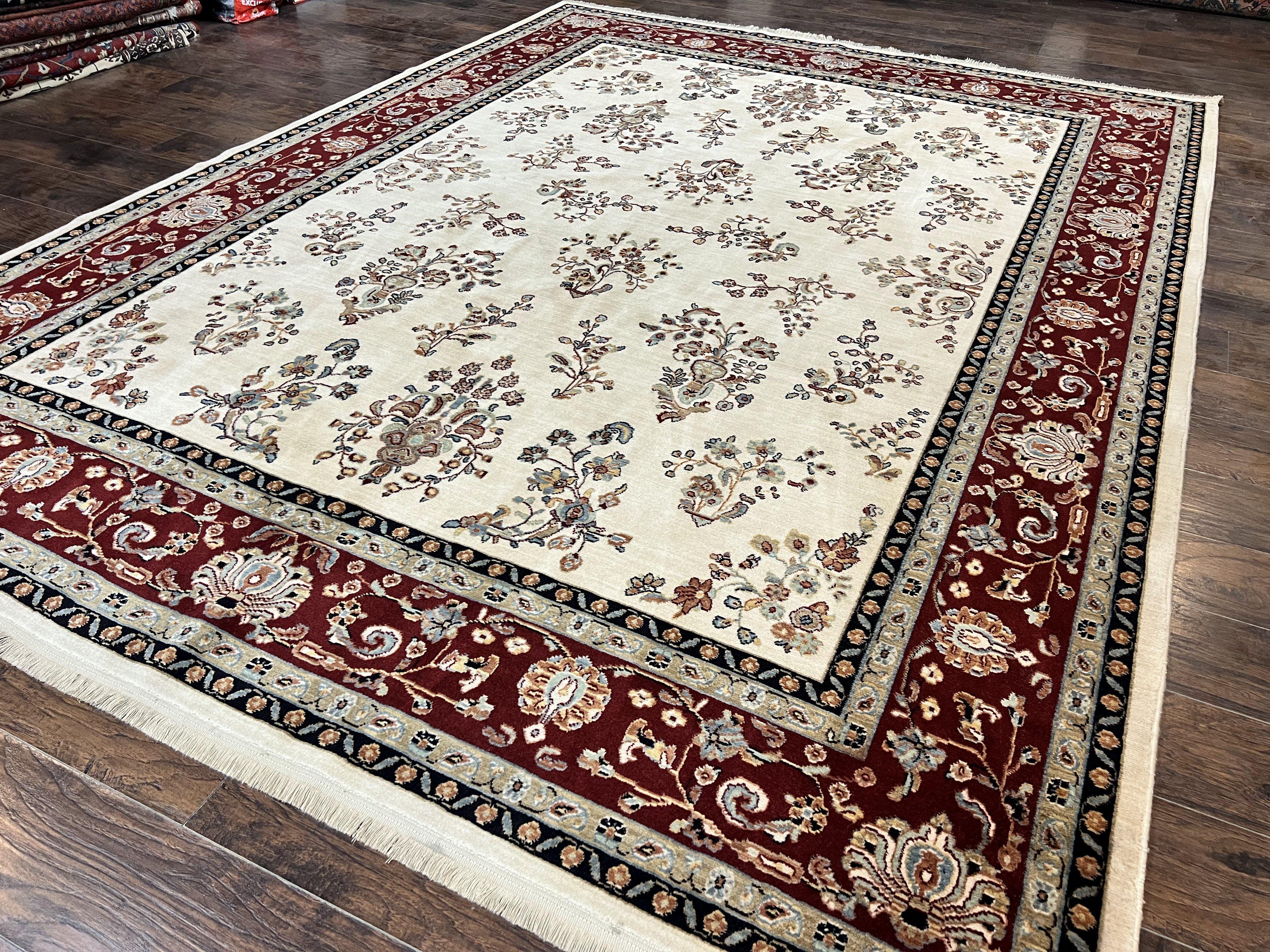 Karastan Rug 8.6 x 11.6, English Manor #2103, Ivory Floral Sarouk, Wool Karastan Carpet, Large Karastan Area Rug, Traditional Karastan Rug - Jewel Rugs