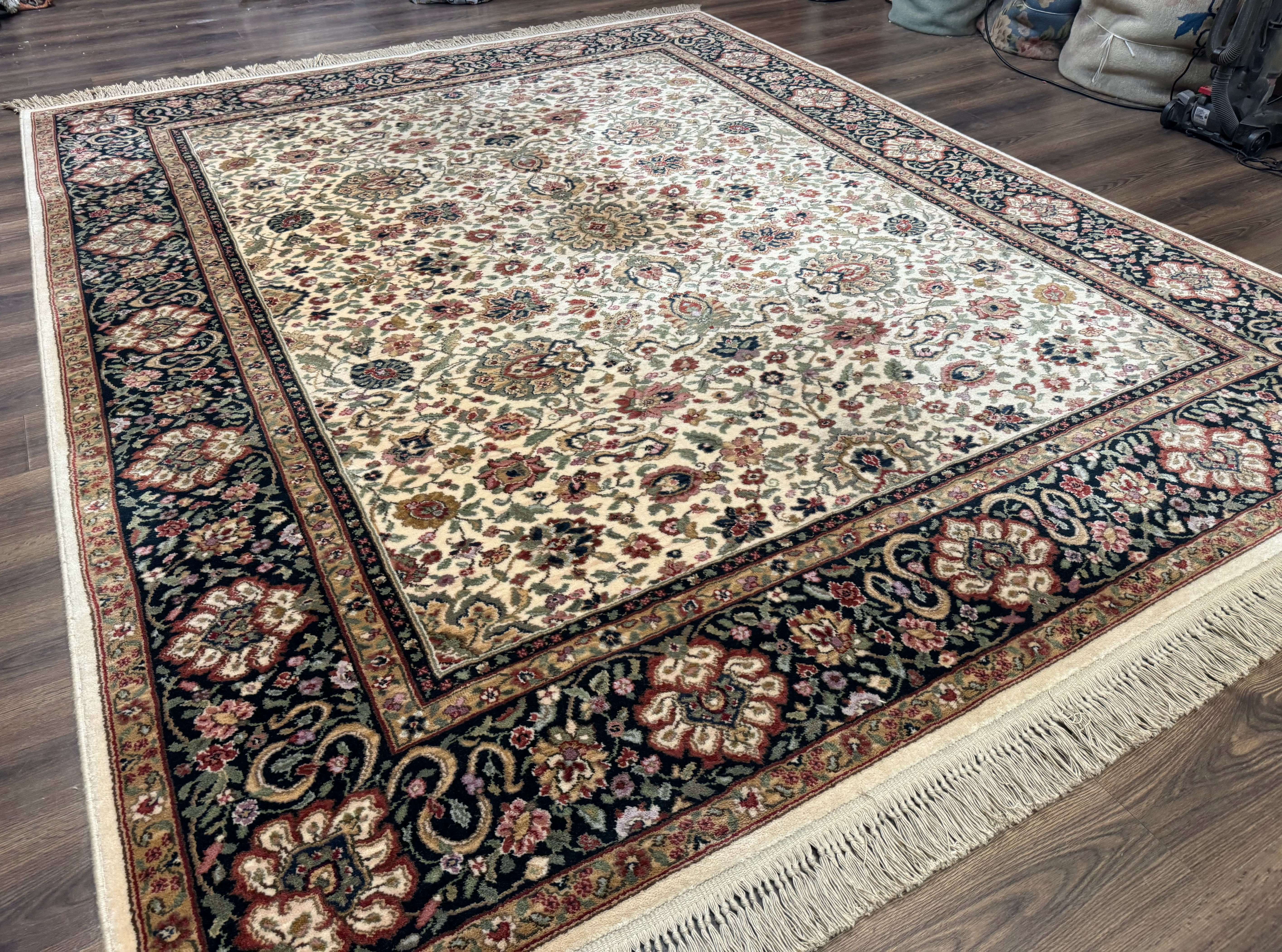 Karastan Rug 8.8 x 12 Ivory Indo Kirman #700/706, Wool Original Series - Jewel Rugs