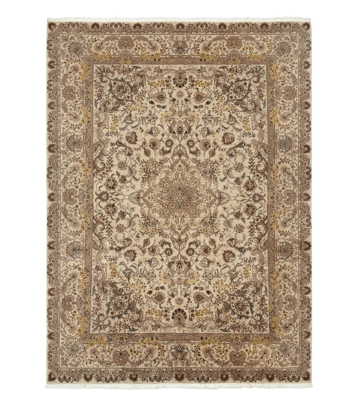 Sino Persian Rug 8x12, Wool & Silk, Traditional Elegant Carpet, Fine 200 KPSI