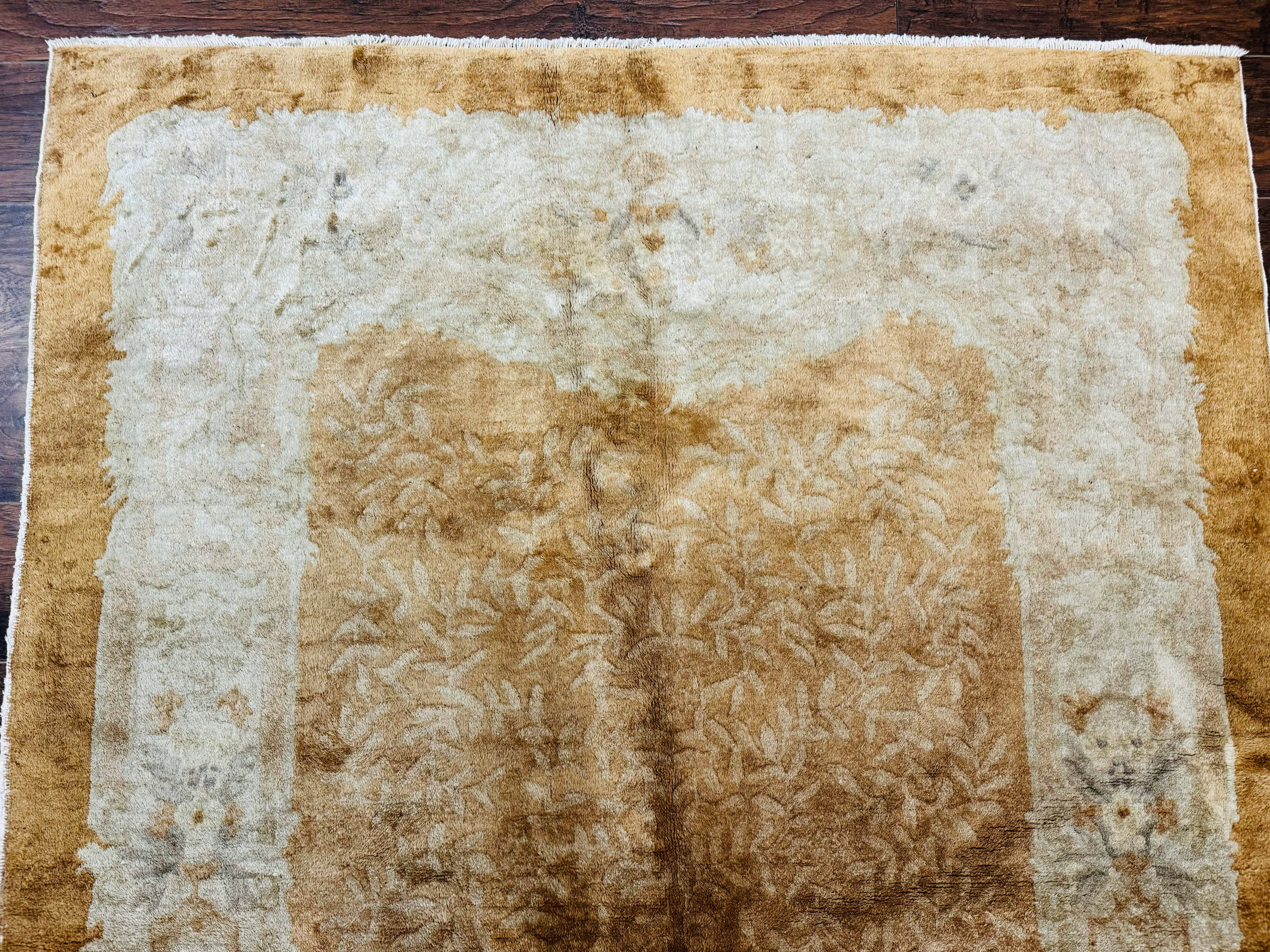 Chinese Peking Rug 5x7, Golden-Tan, Vintage Chinese Wool Carpet - Jewel Rugs